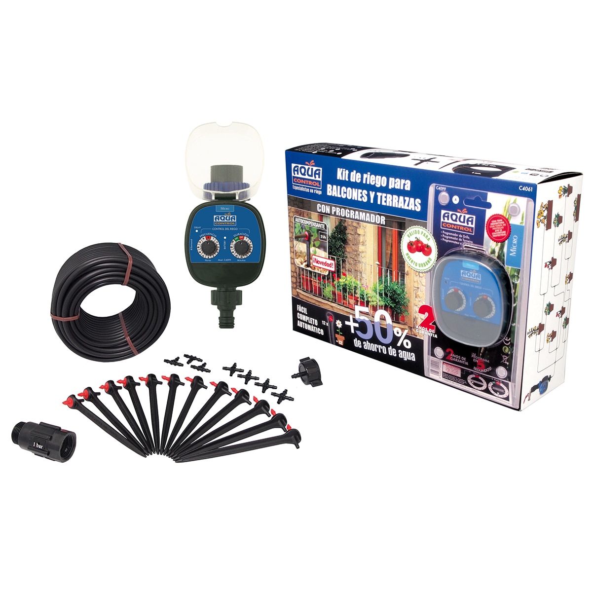 BriCor - Kit de riego goteo con programador balcó C4099.