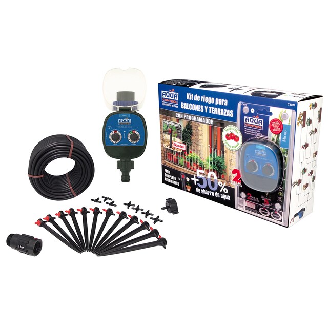 Kit de riego goteo con programador balcó C4099