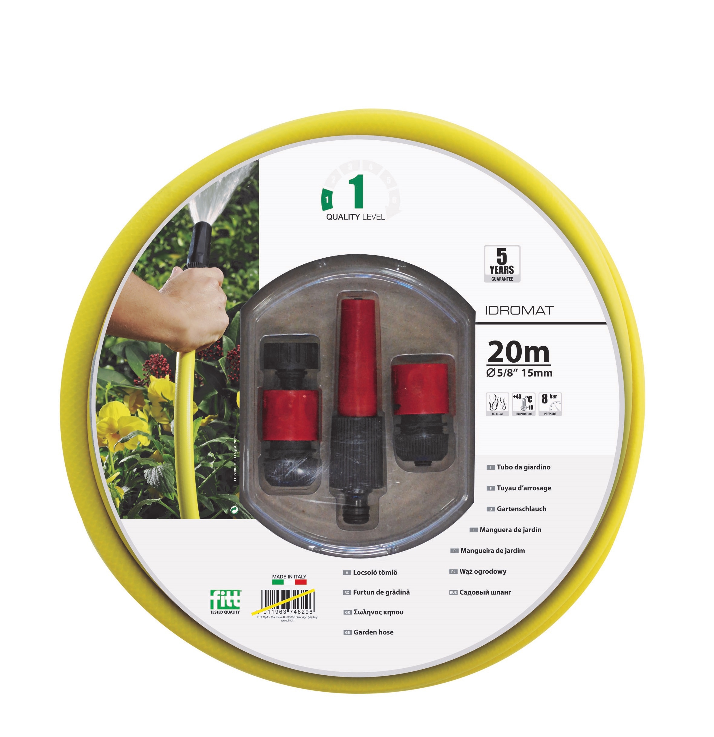 Imagen 0 de Manguera de jardín equipada Ø 15 mm x 20 m + accesorios