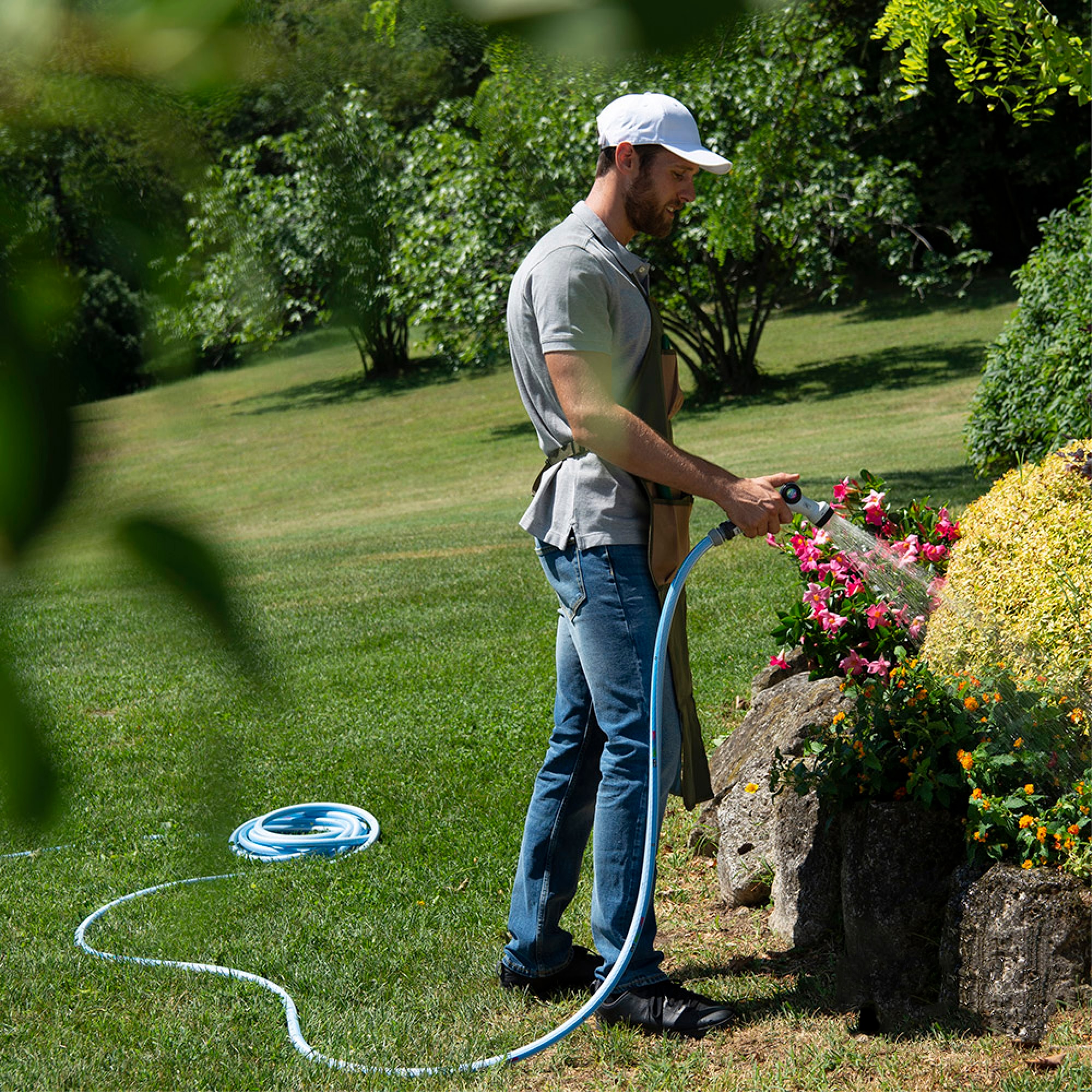Manguera de jardín Jeans Ø 15 mm x 15 m + Accesorios Azul-3