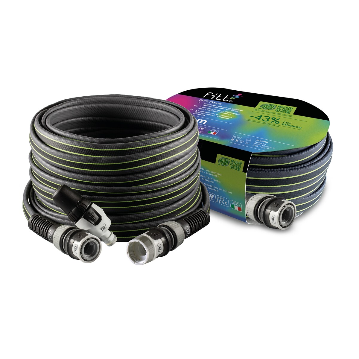 Mangueira de Jardim 'Force' Equipada - Ø 12,5 mm x 15 m Cinzento-5