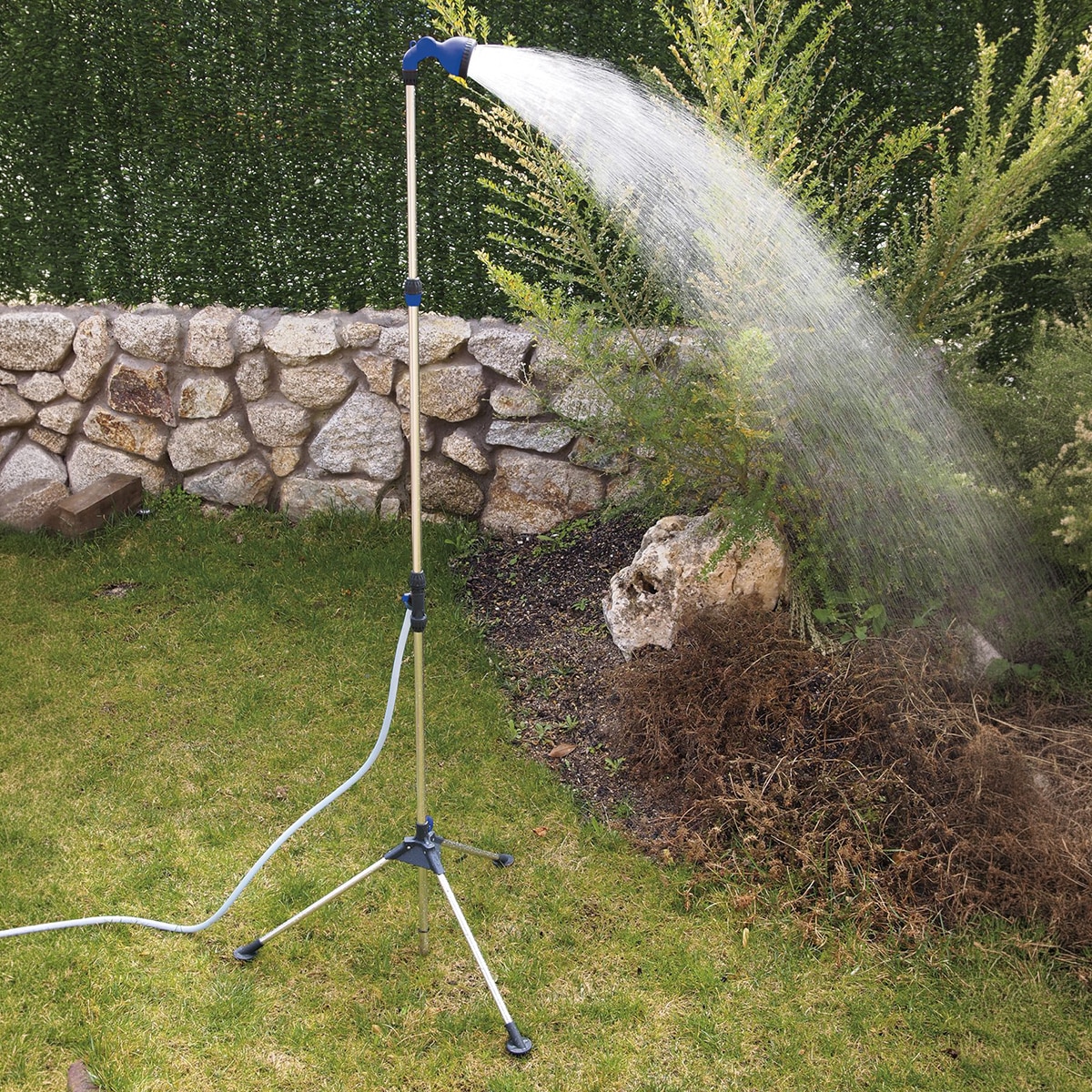 Chuveiro de Jardim com Tripé C2094N, 130–210 cm, Ajustável Azul-4