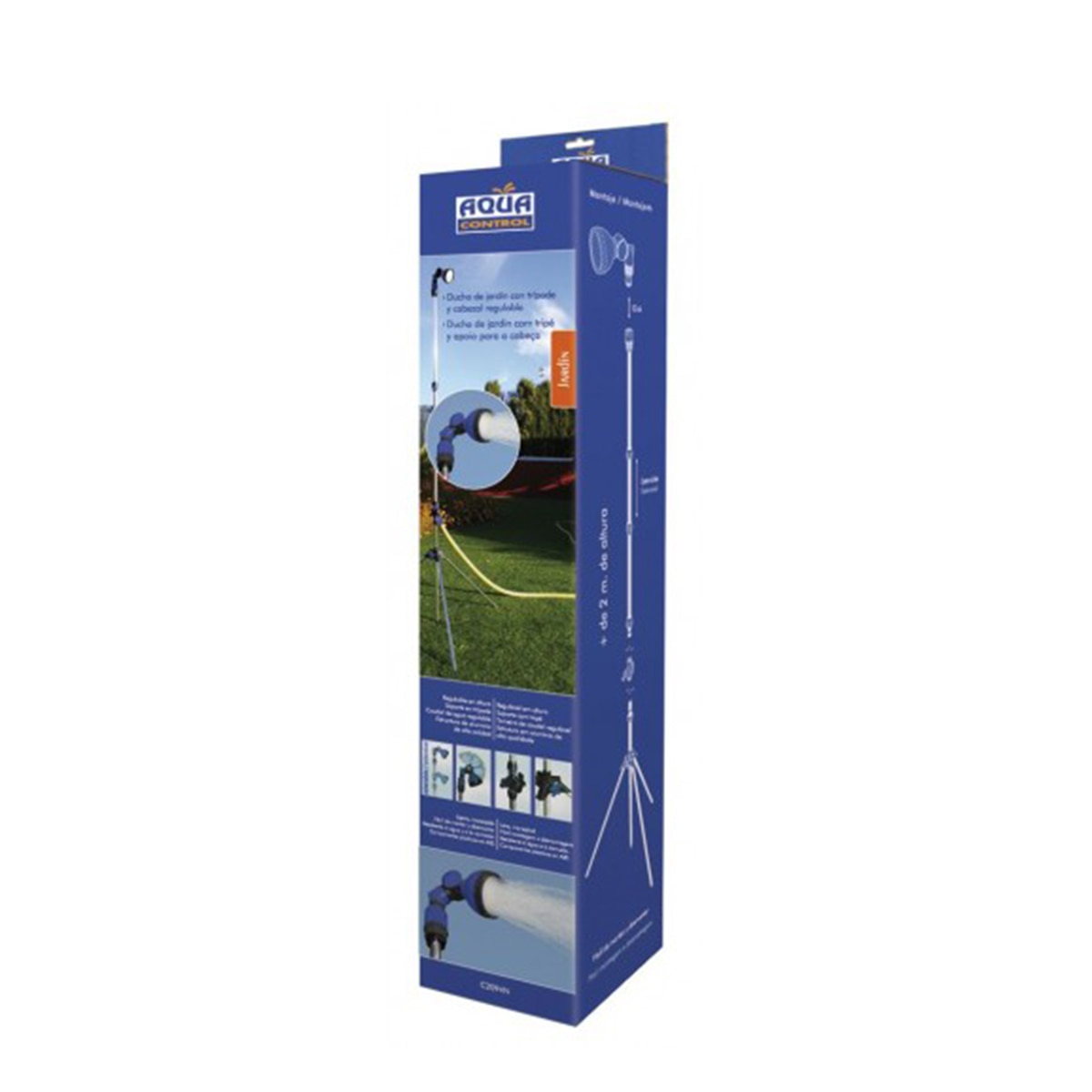 Chuveiro de Jardim com Tripé C2094N, 130–210 cm, Ajustável Azul-8