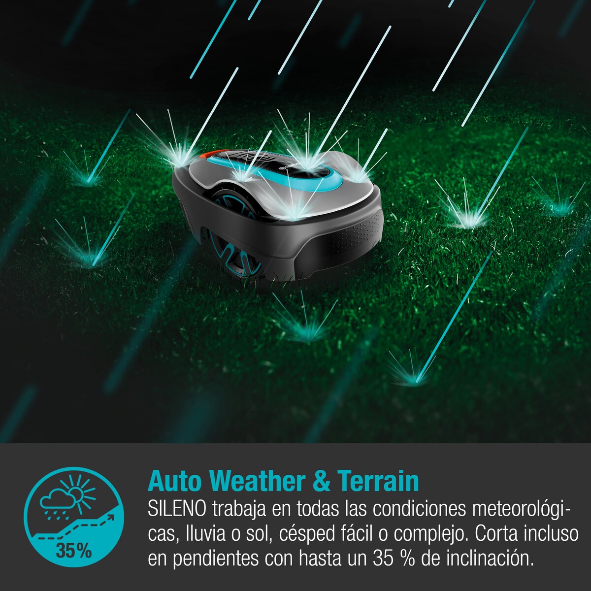 Robot cortacésped Sileno City 250 m².. Gris / Azul-6