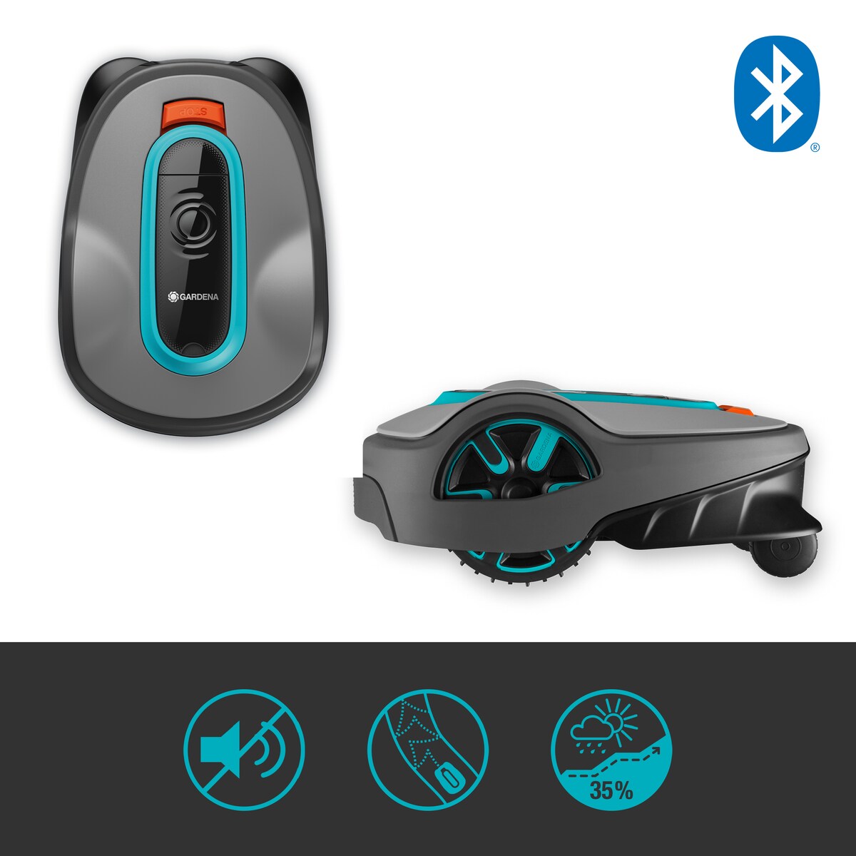 Robô Máquina de Cortar Relva Sileno Life - 750 m² Cinzento / Azul-2