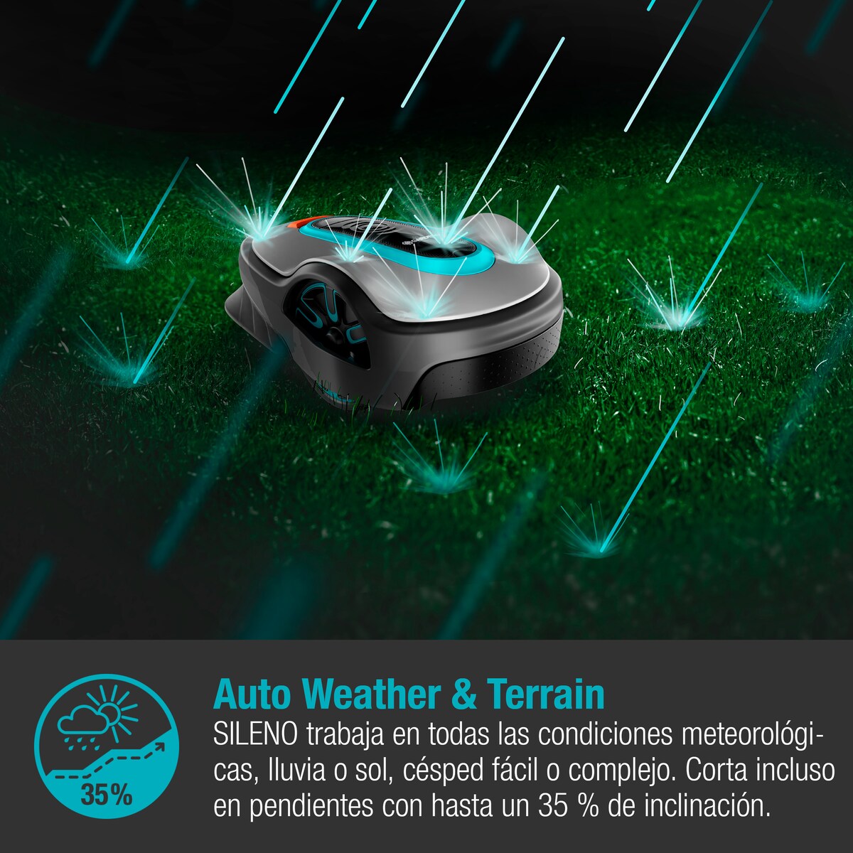 Robô Máquina de Cortar Relva Sileno Life - 750 m² Cinzento / Azul-6