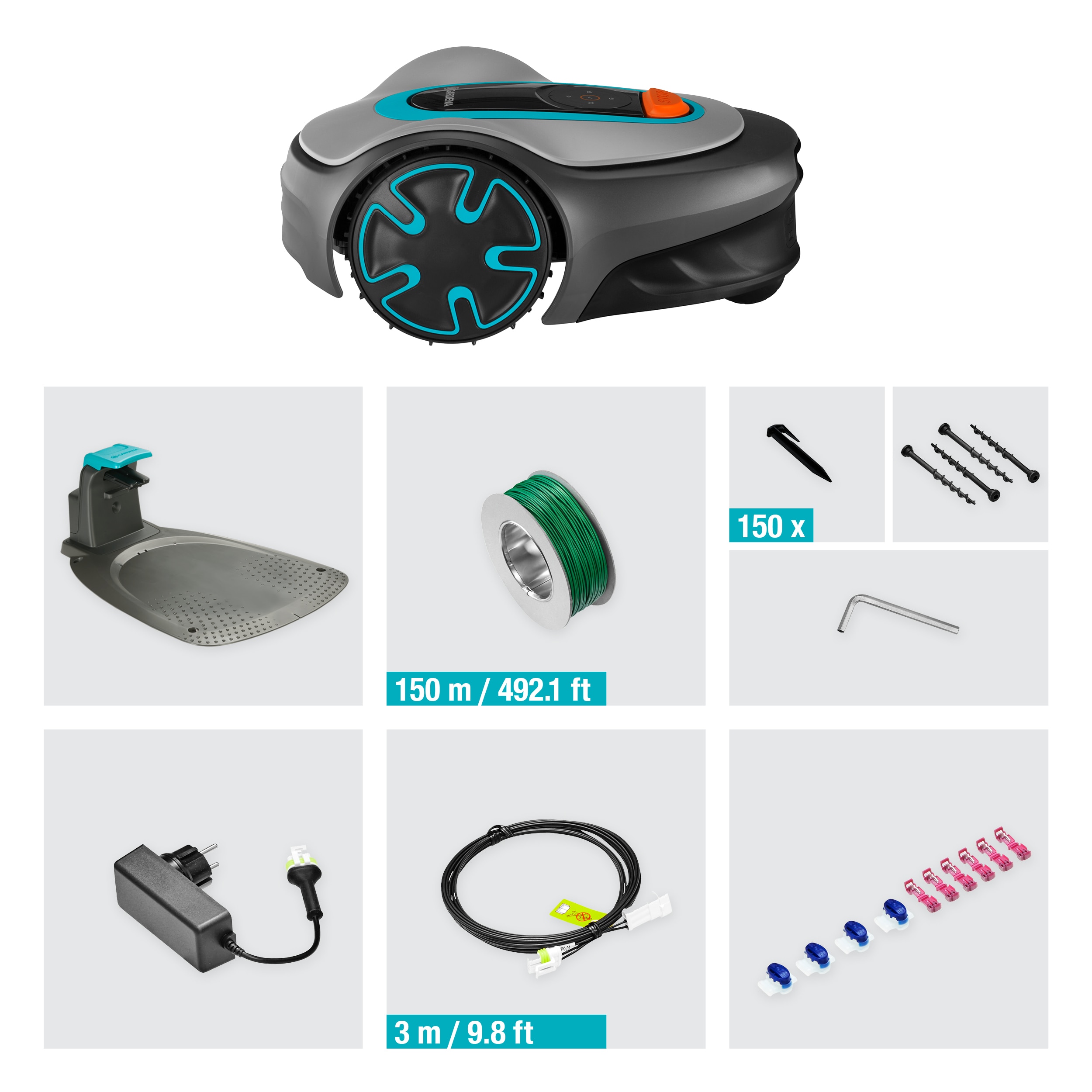 Robot cortacésped Sileno Minimo 250 m² Gris / Azul-7