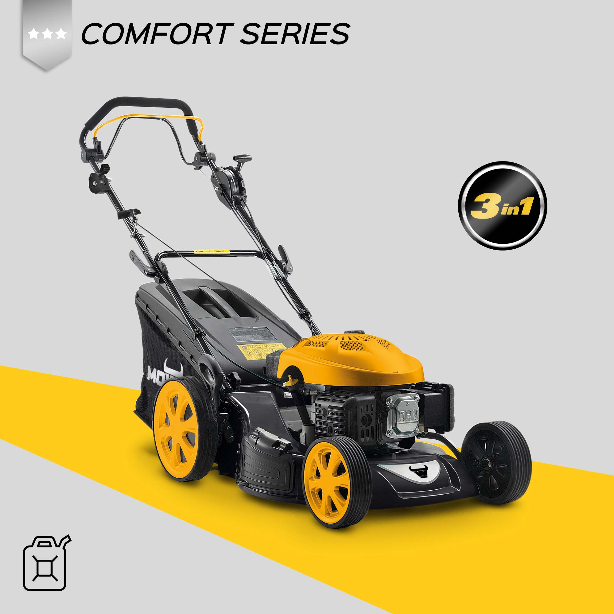 Cortacésped Gasolina Motor OHV 173 cm³ 2,9 kW Ø 51 cm 2000 m² 3