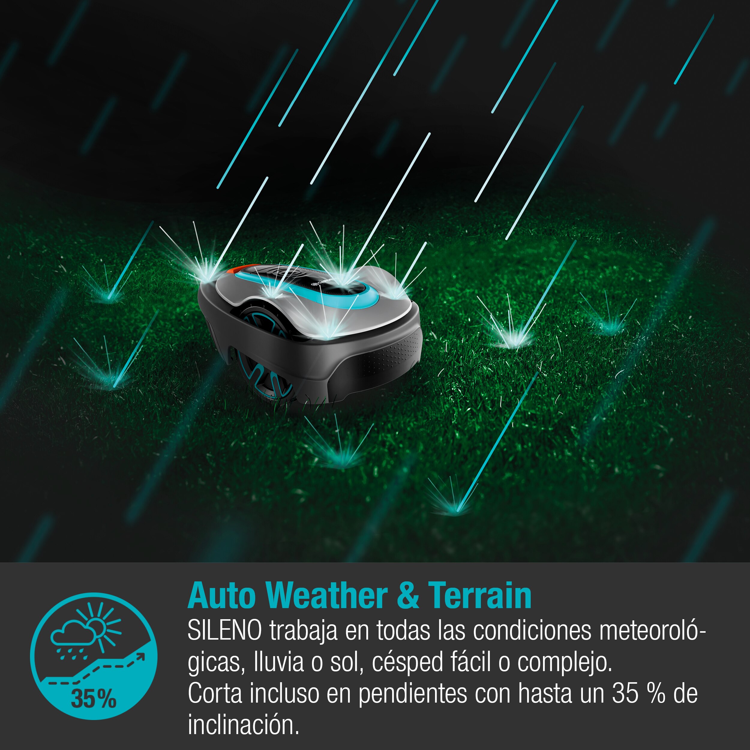 GARDENA Robot cortacésped smart Sileno city 500M2 (tecnología LONA) (19602-74) Gris / Azul-7