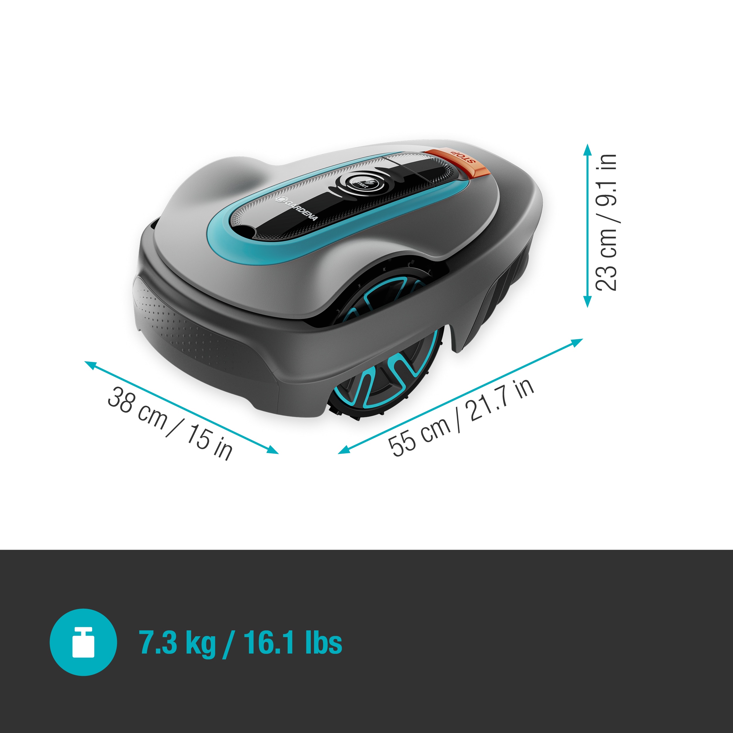 GARDENA Robot cortacésped smart Sileno city 500M2 (tecnología LONA) (19602-74) Gris / Azul-9