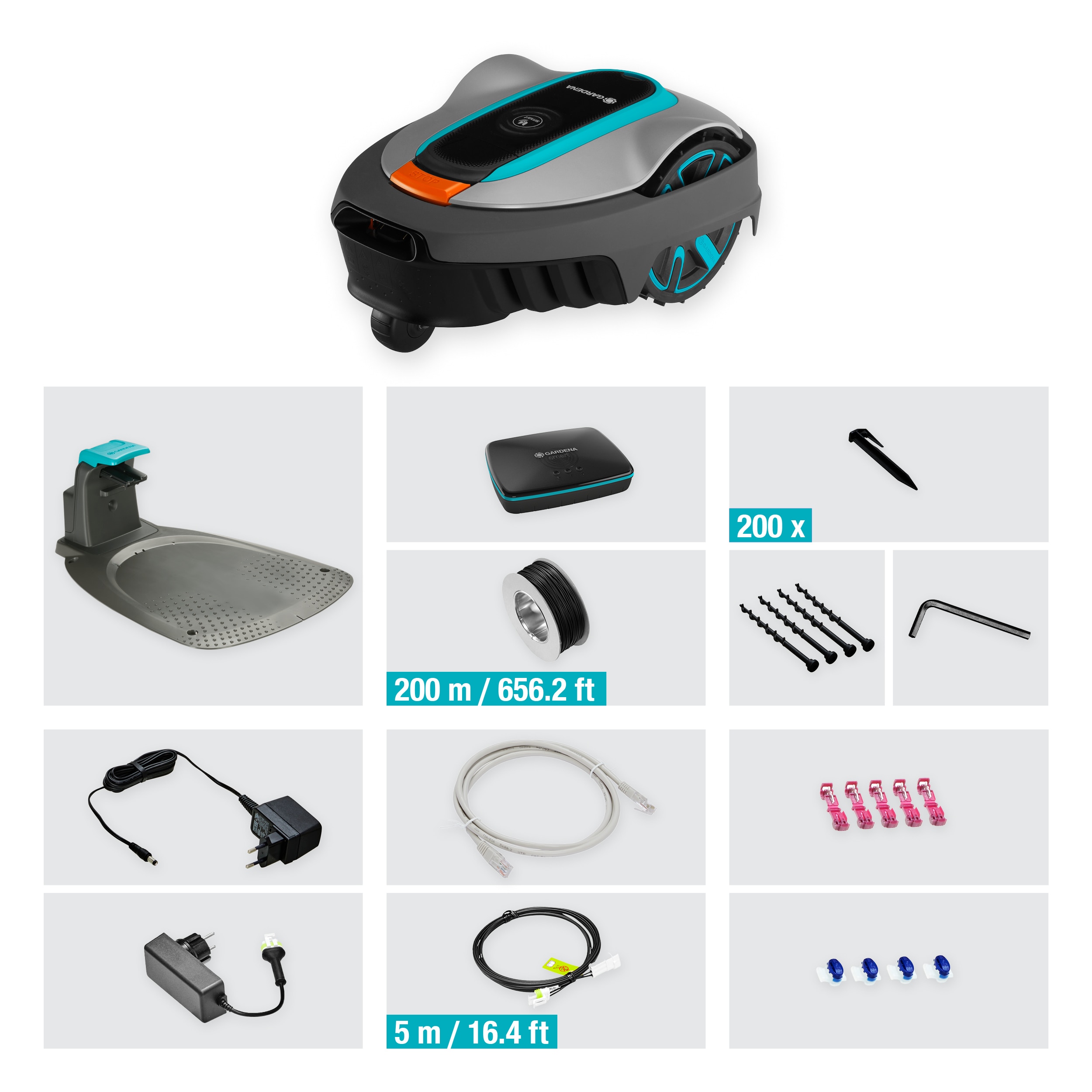 GARDENA Robot cortacésped smart Sileno city 500M2 (tecnología LONA) (19602-74) Gris / Azul-10