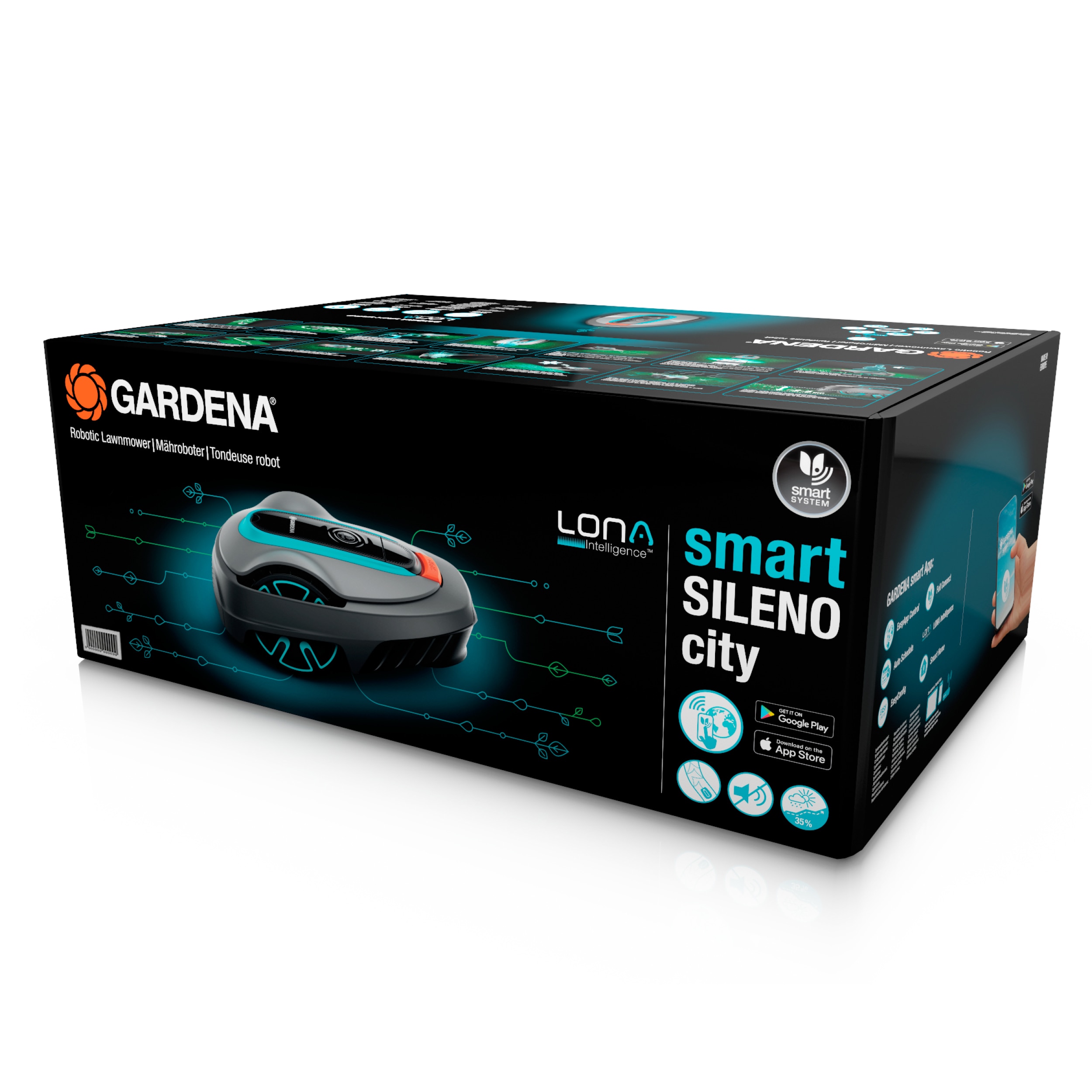 GARDENA Robot cortacésped smart Sileno city 500M2 (tecnología LONA) (19602-74) Gris / Azul-11
