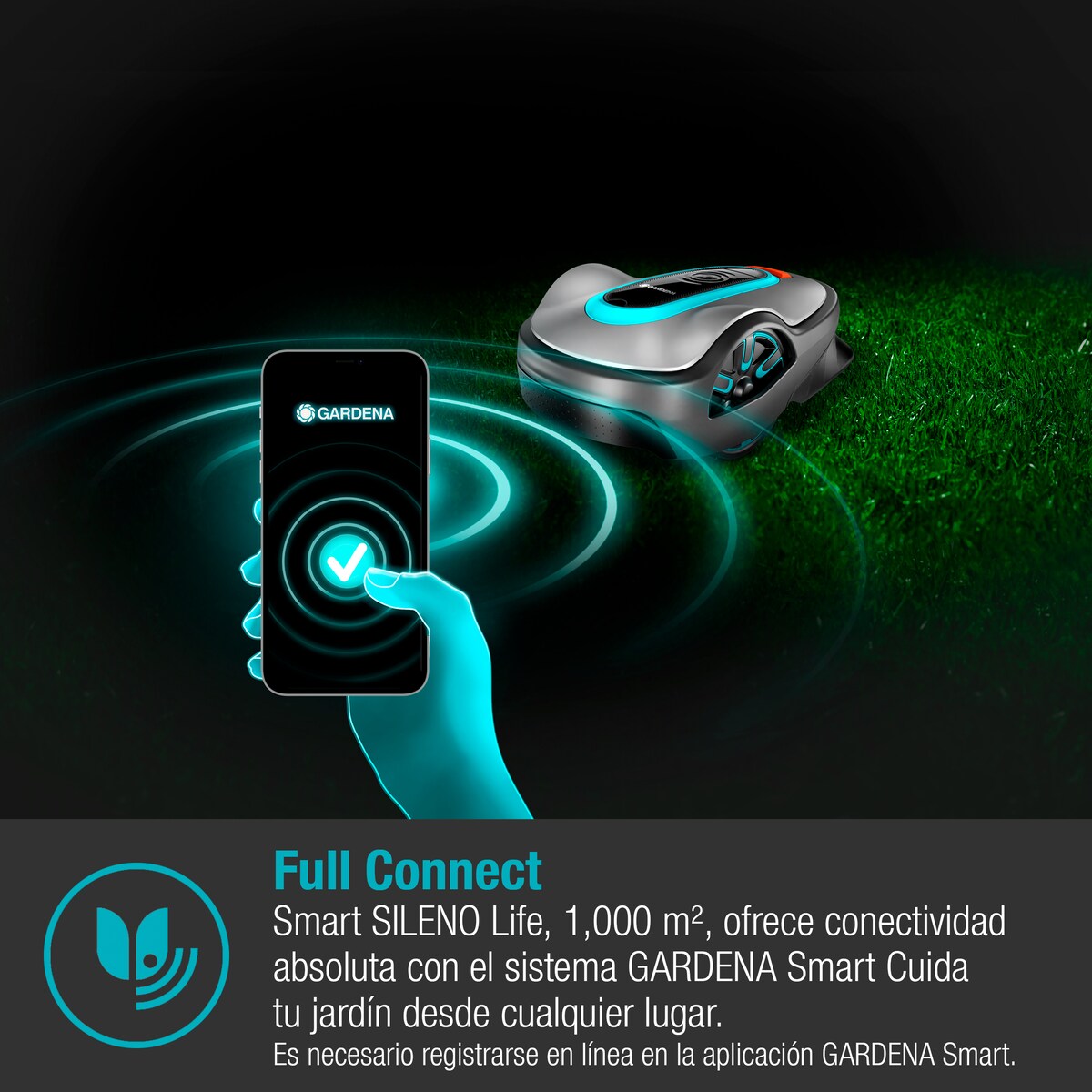 GARDENA Robot cortacésped smart Robot Sileno Life 1000m² (tecnología LONA) (19702-74) Gris / Azul-3
