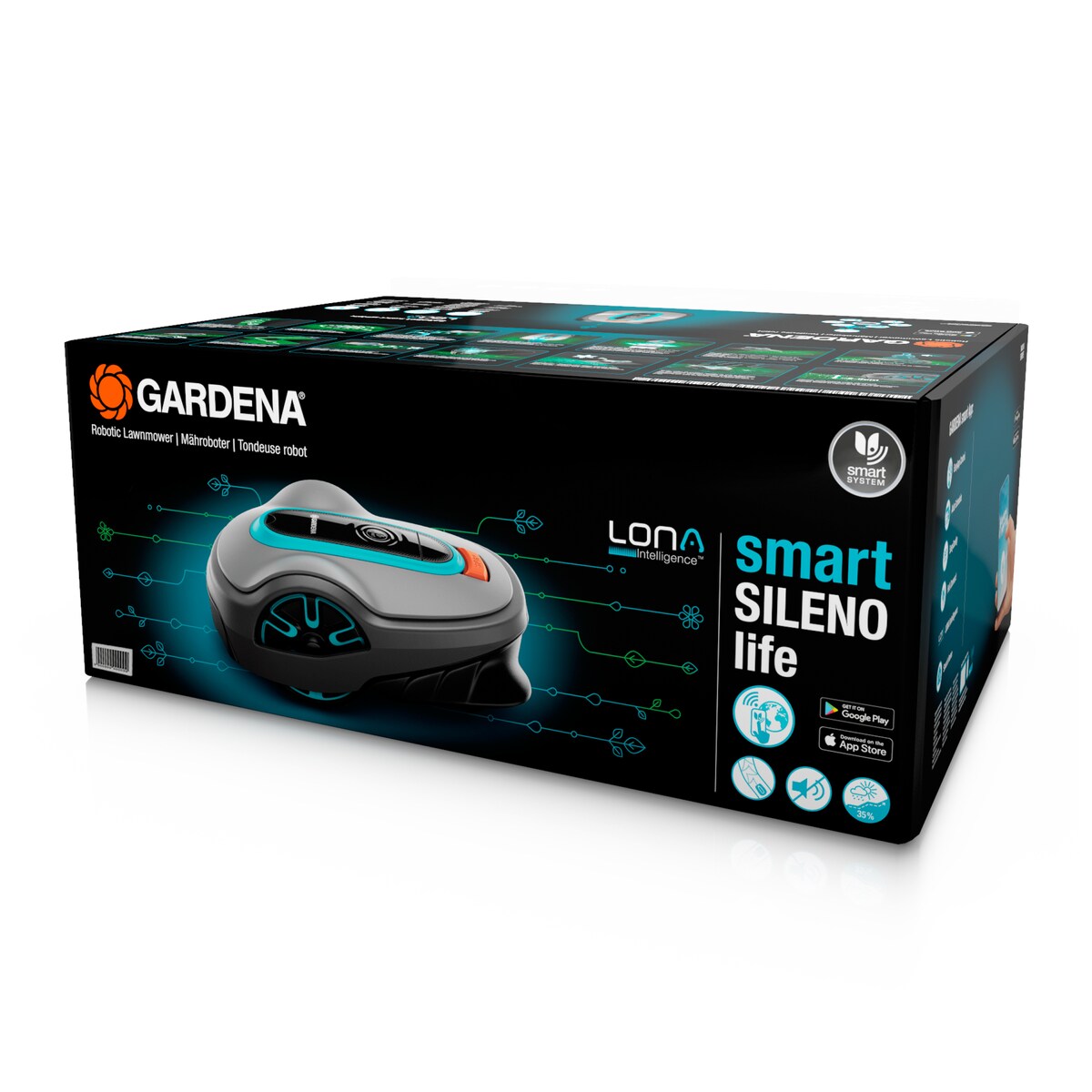GARDENA Robot cortacésped smart Robot Sileno Life 1000m² (tecnología LONA) (19702-74) Gris / Azul-10