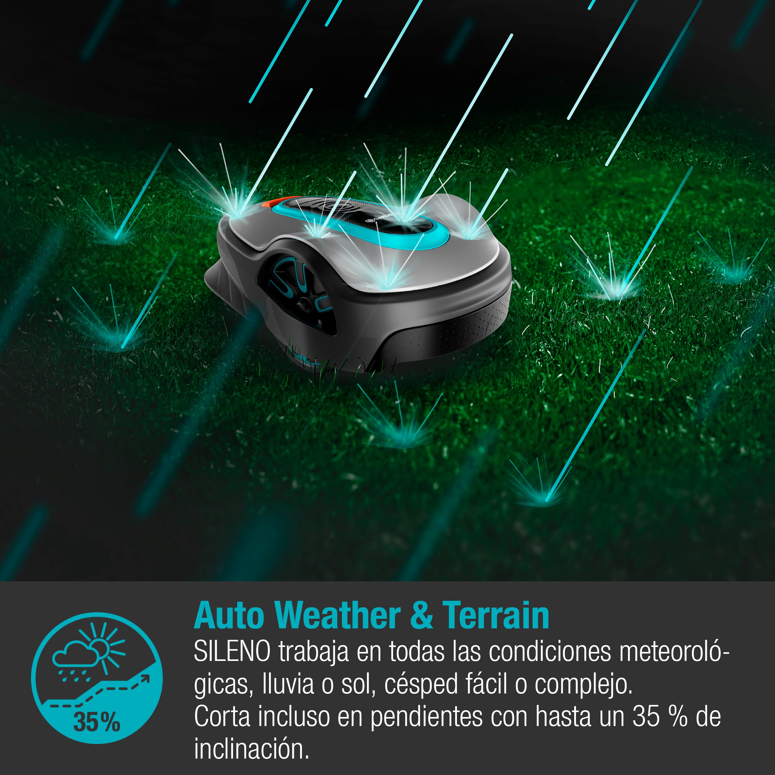 GARDENA Robot cortacésped smart Robot Sileno Life 1500 m² (tecnología LONA) (19704-74) Gris / Azul-6
