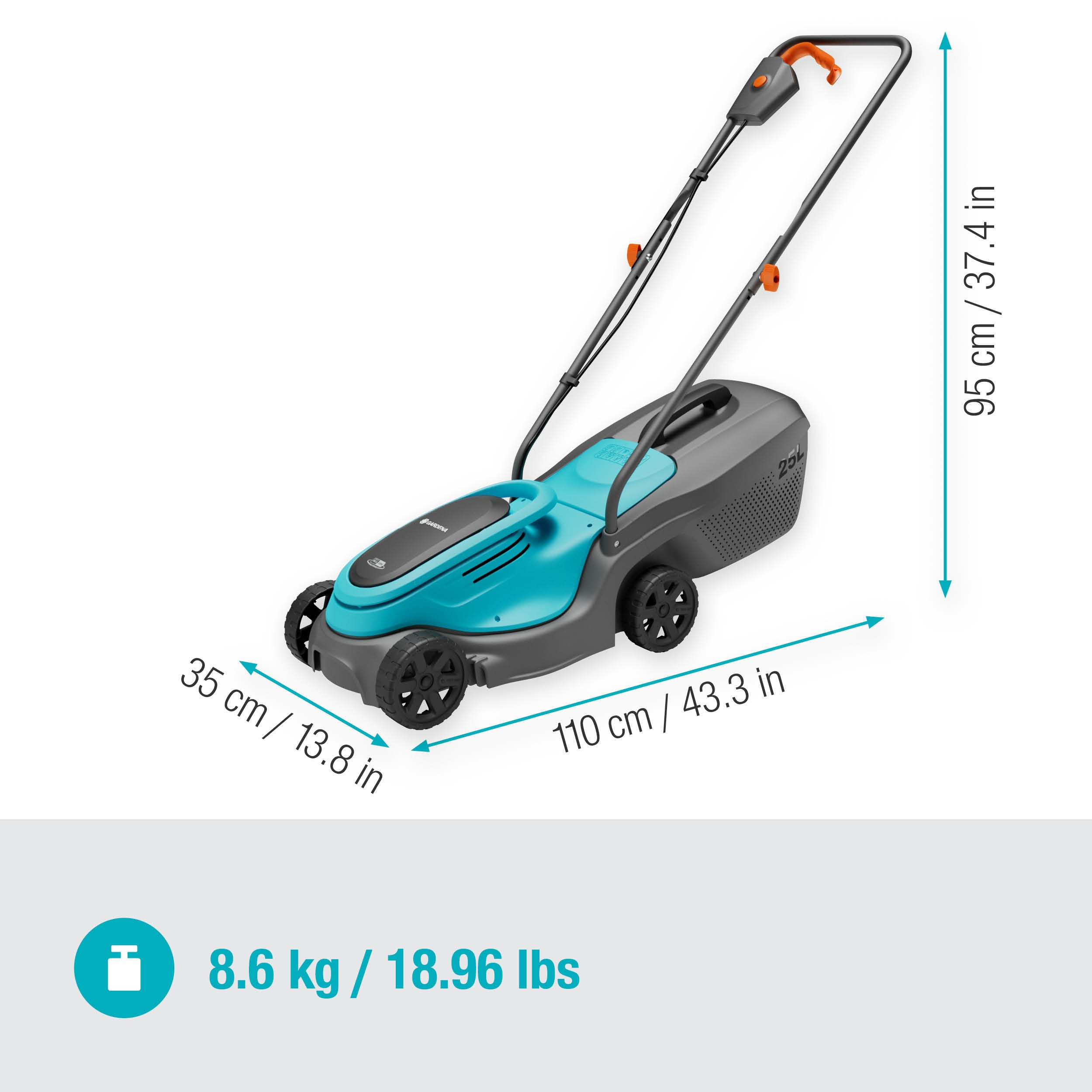Corta-Relva a Bateria Power Max 30/18 V Power for All Cinzento / Azul-10