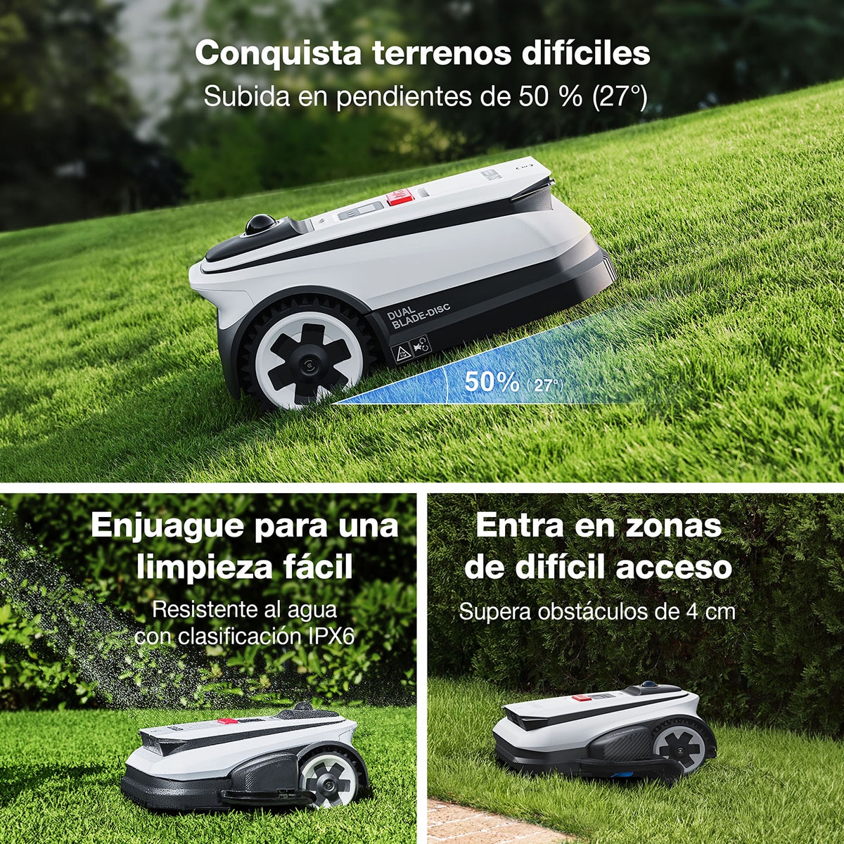 Robot Corta césped Ecovacs Goat A1600 LiDAR Navegación inteligente Blanco-8