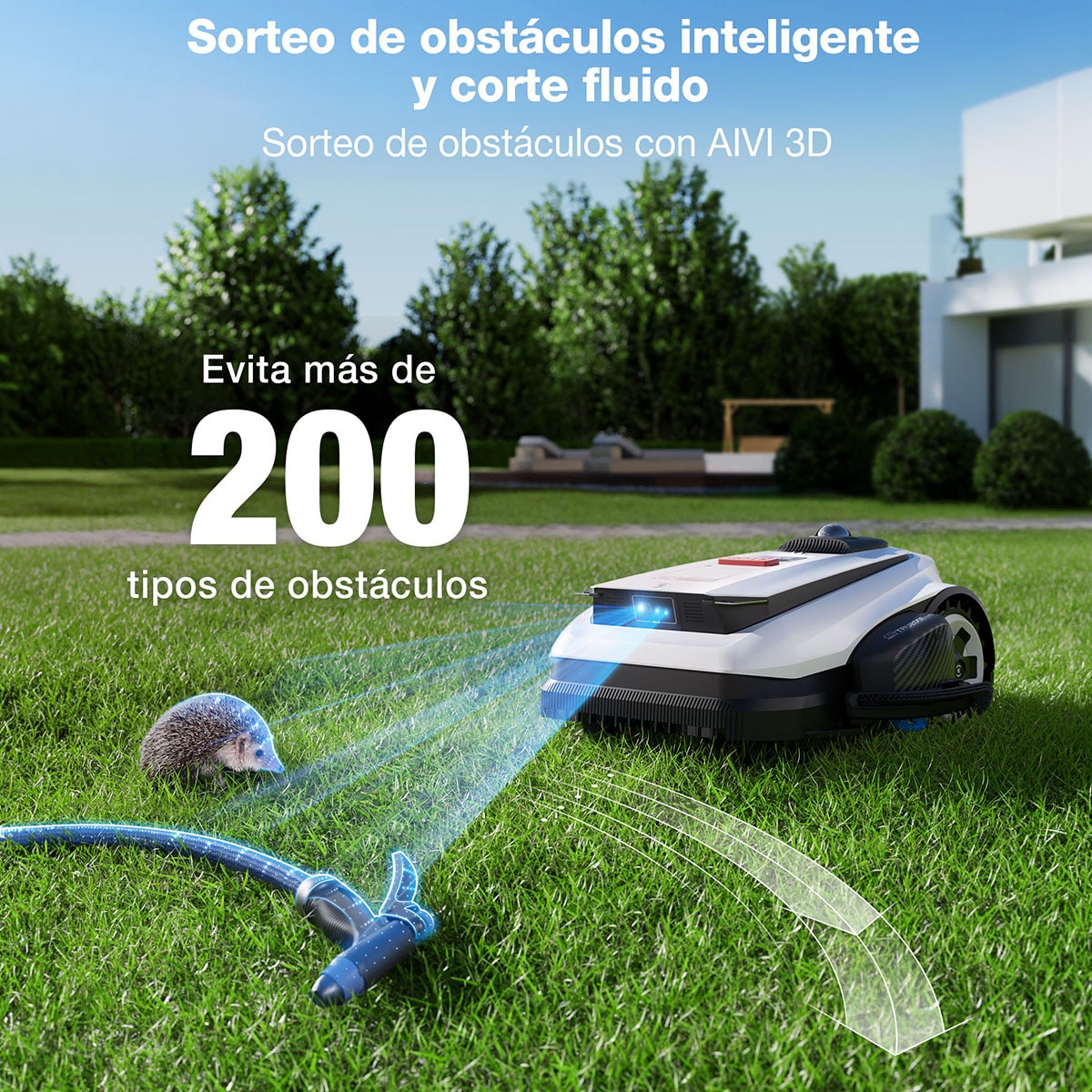 Robot Corta césped Ecovacs Goat A1600 LiDAR Navegación inteligente Blanco-10