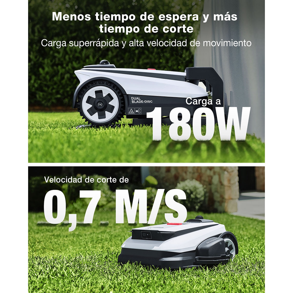 Robot Corta césped Ecovacs Goat A1600 LiDAR Navegación inteligente Blanco-14