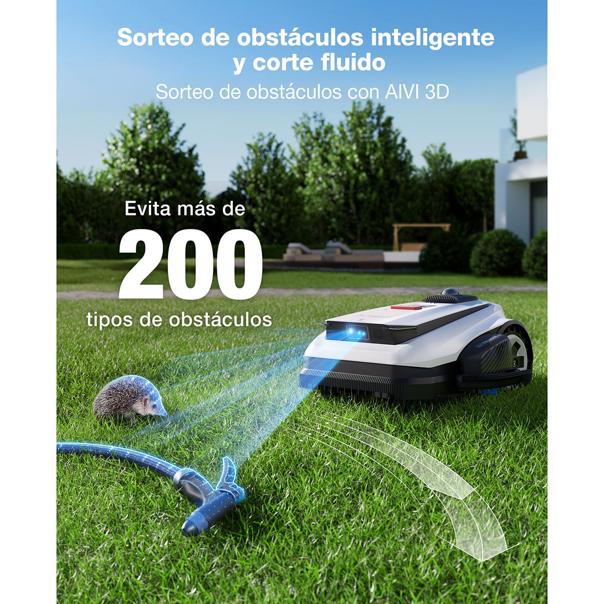 Robot Corta césped Ecovacs Goat A1600 LiDAR Navegación inteligente Blanco-15