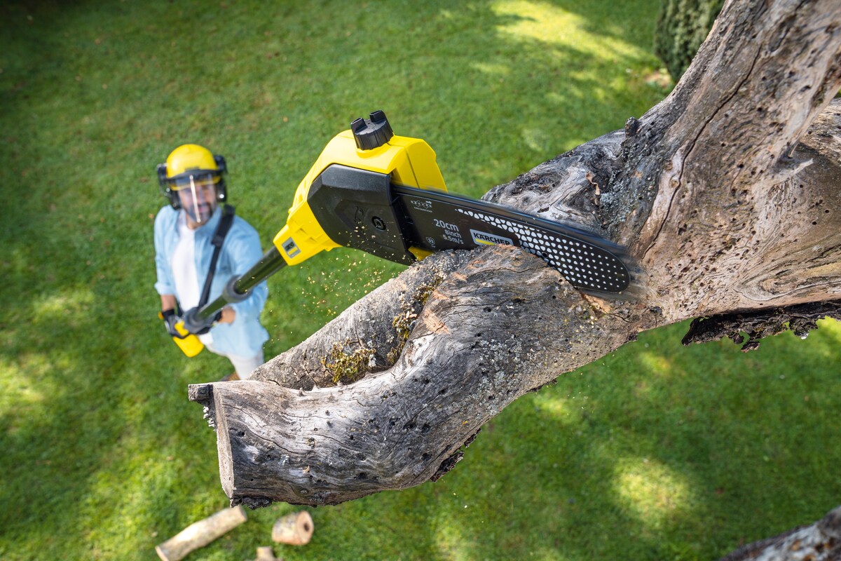 Motosierra a Batería 18 V con Pértiga PSW18-20 (8''/20 cm) (sin baterías ni cargador) Amarillo / Negro-4