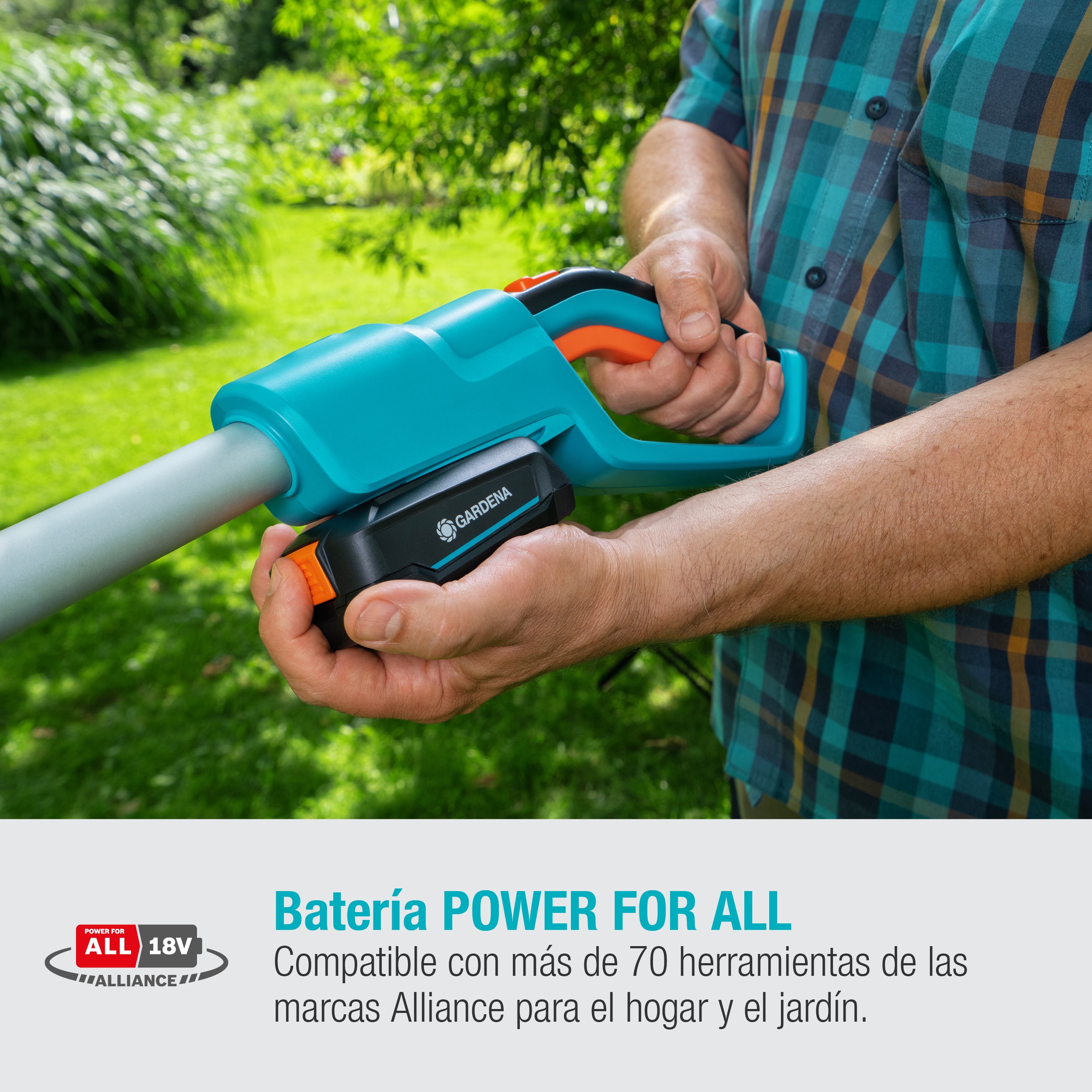 Cortasetos Telescópico a batería THS 42/18V Power for All Gris / Azul-4