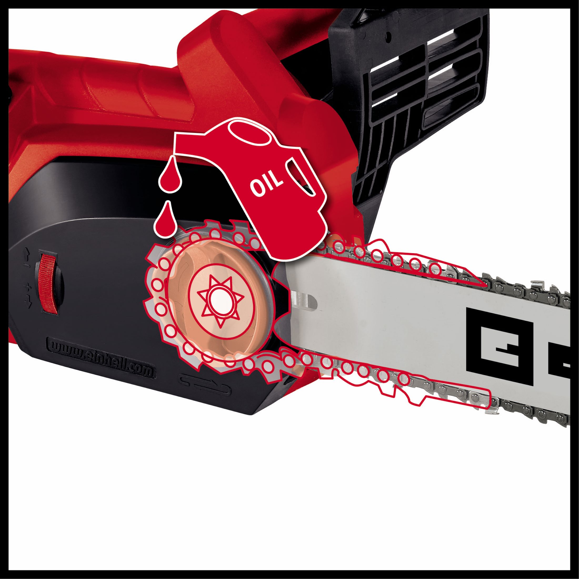 Motosserra Elétrica - 1800 W Vermelho / Preto-4