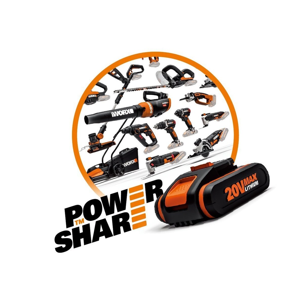 Motosserra a Bateria 40 V WG384E (14"/35 cm) Laranja / Preto-2