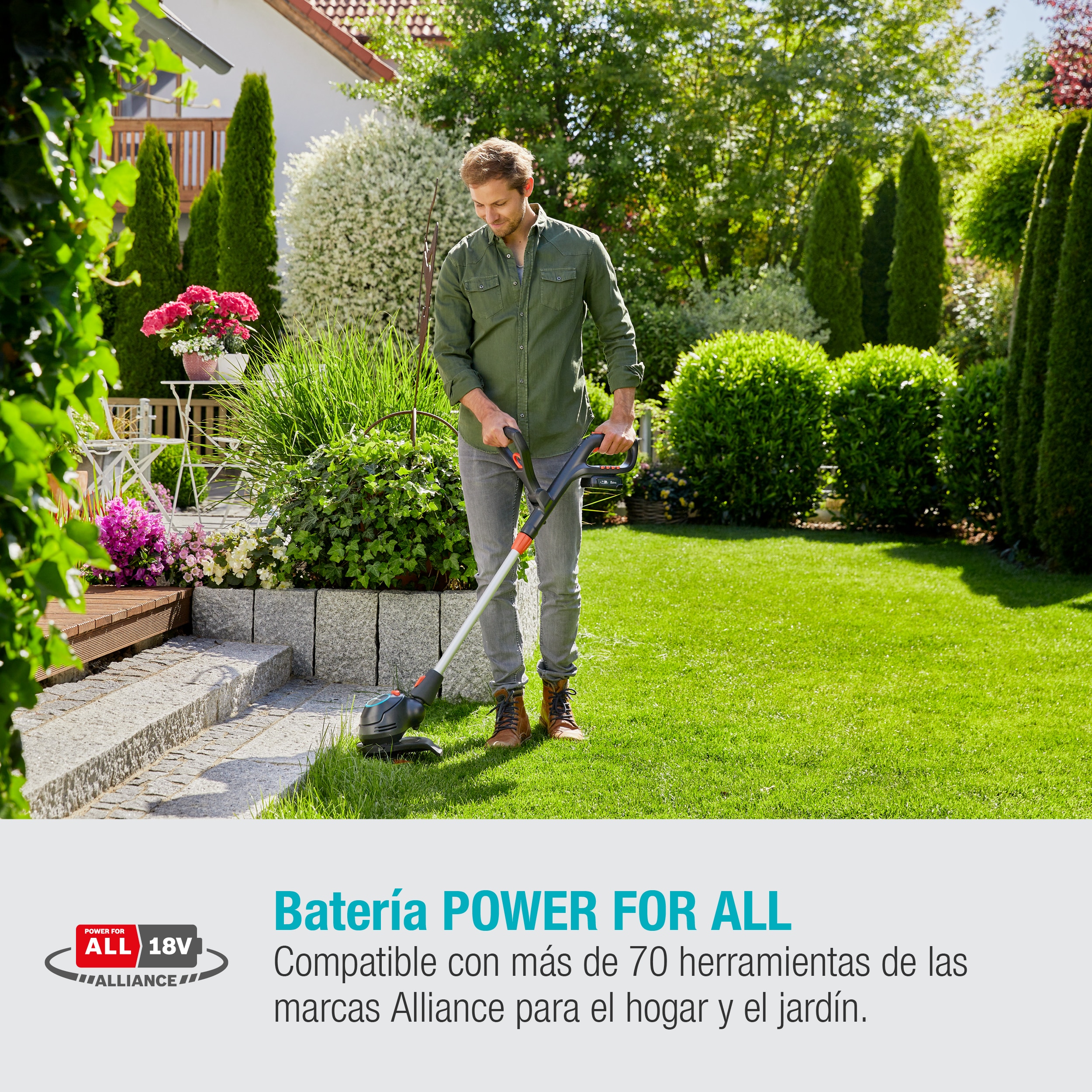 Cortabordes Batería ComfortCut 23/18V Power for All Gris / Azul-4