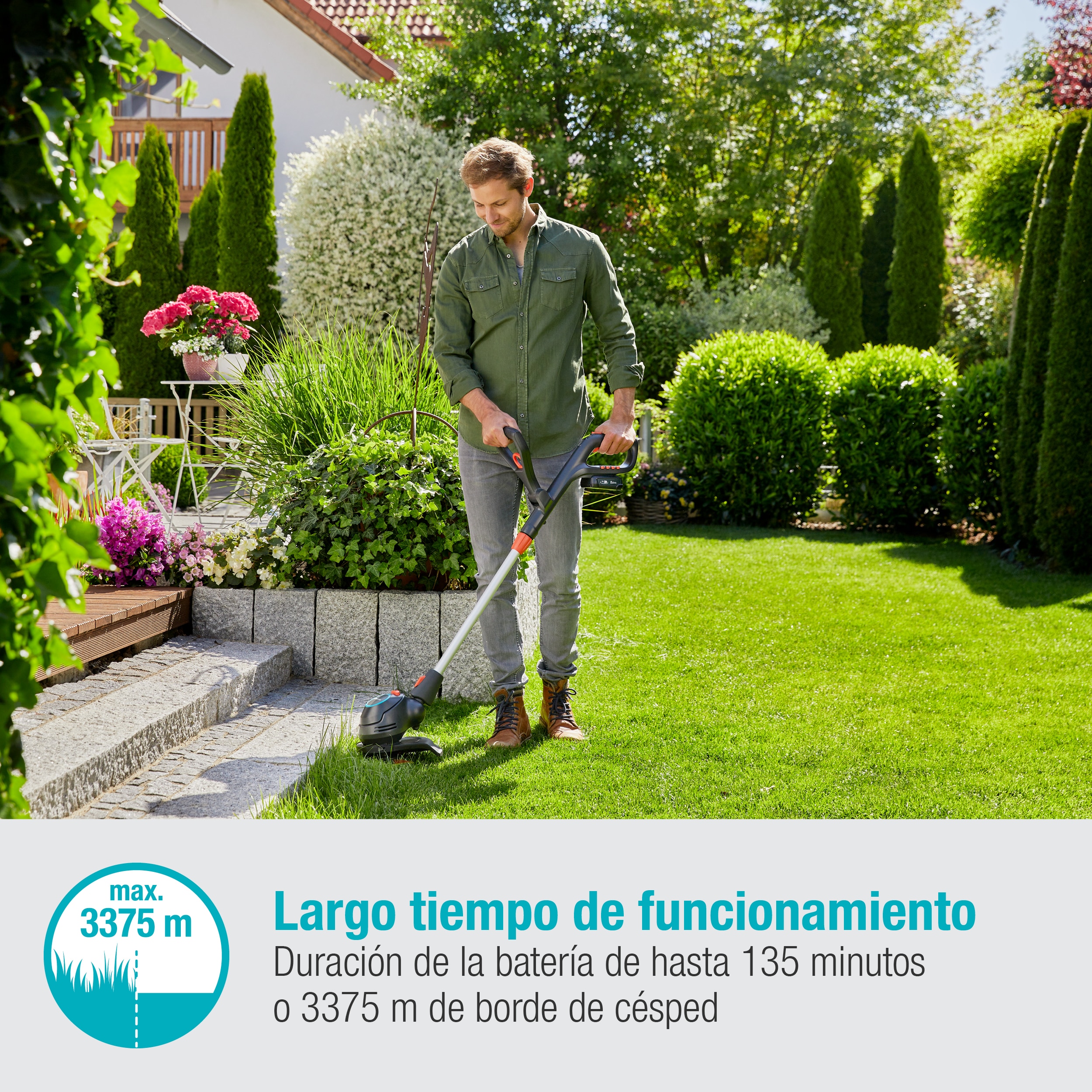 Cortabordes Batería ComfortCut 23/18V Power for All Gris / Azul-6