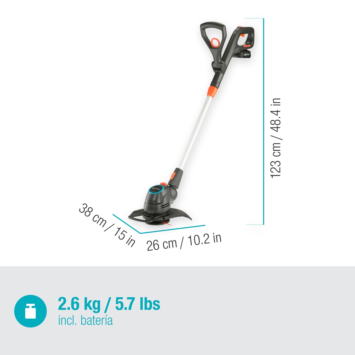 Cortabordes Batería ComfortCut 23/18V Power for All Gris / Azul-9