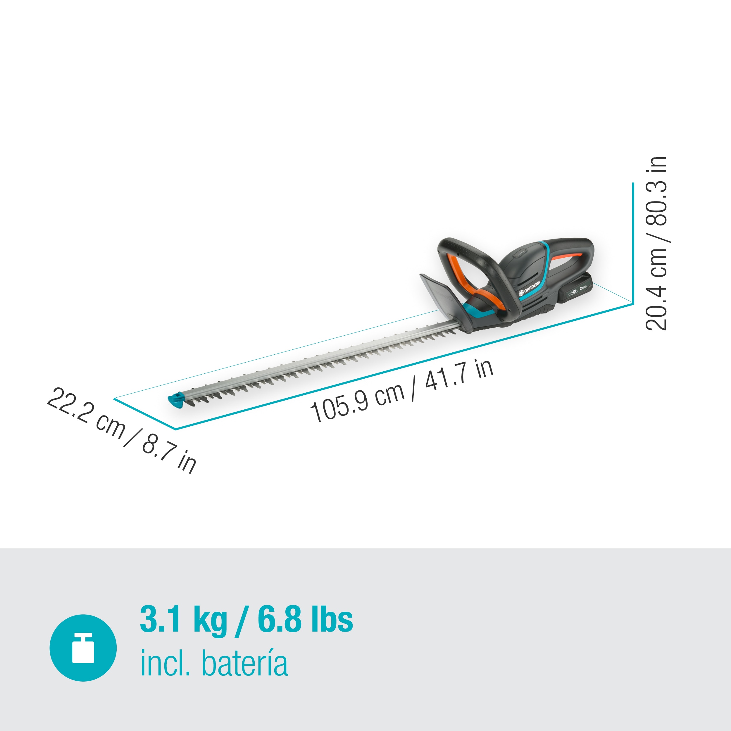 Cortasetos a batería ComfortCut 60/18V Power for All Gris / Azul-9