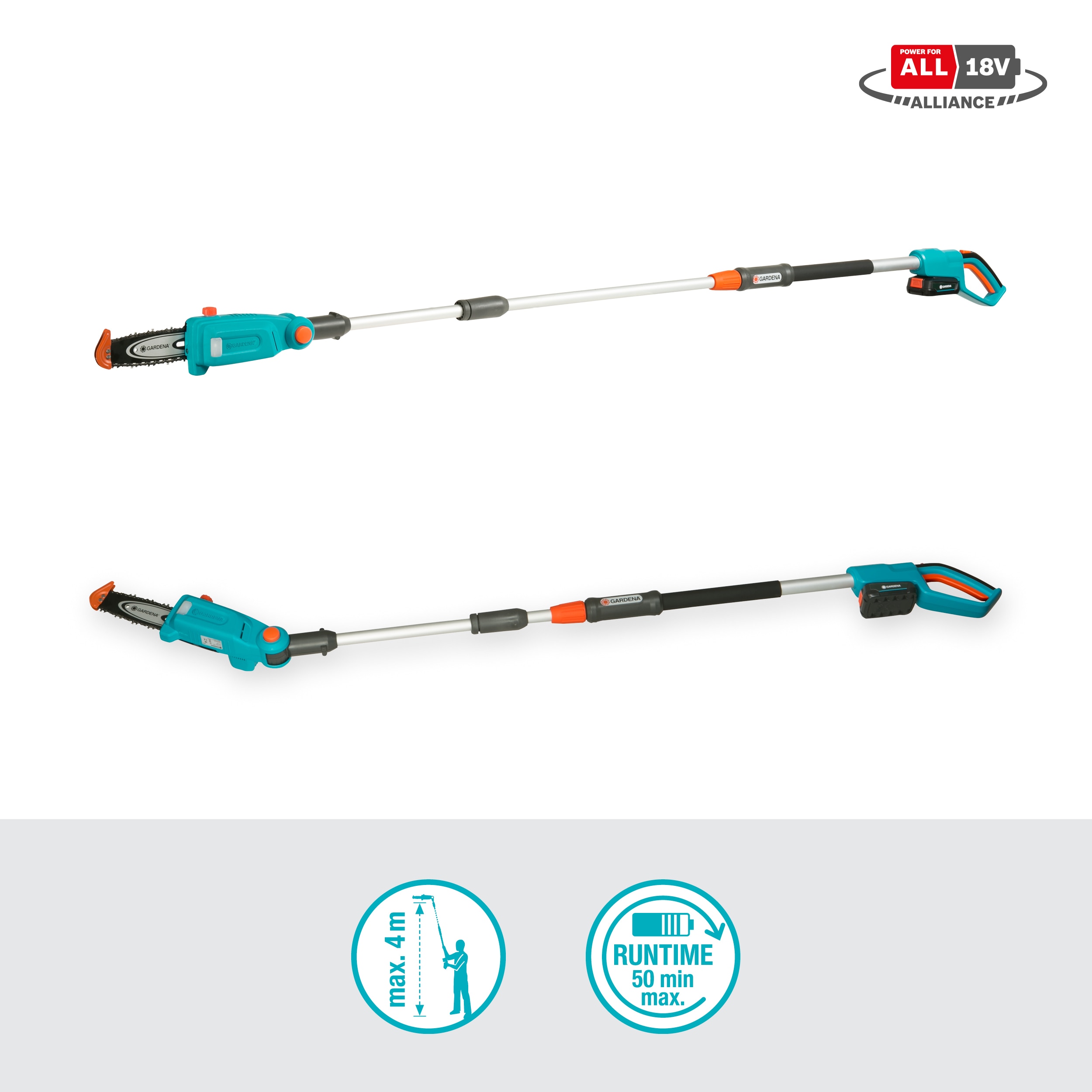 Cortarramas Telescópico a Batería 18 V TCS Power for All (8'' / 20 cm) Gris oscuro / Azul-2