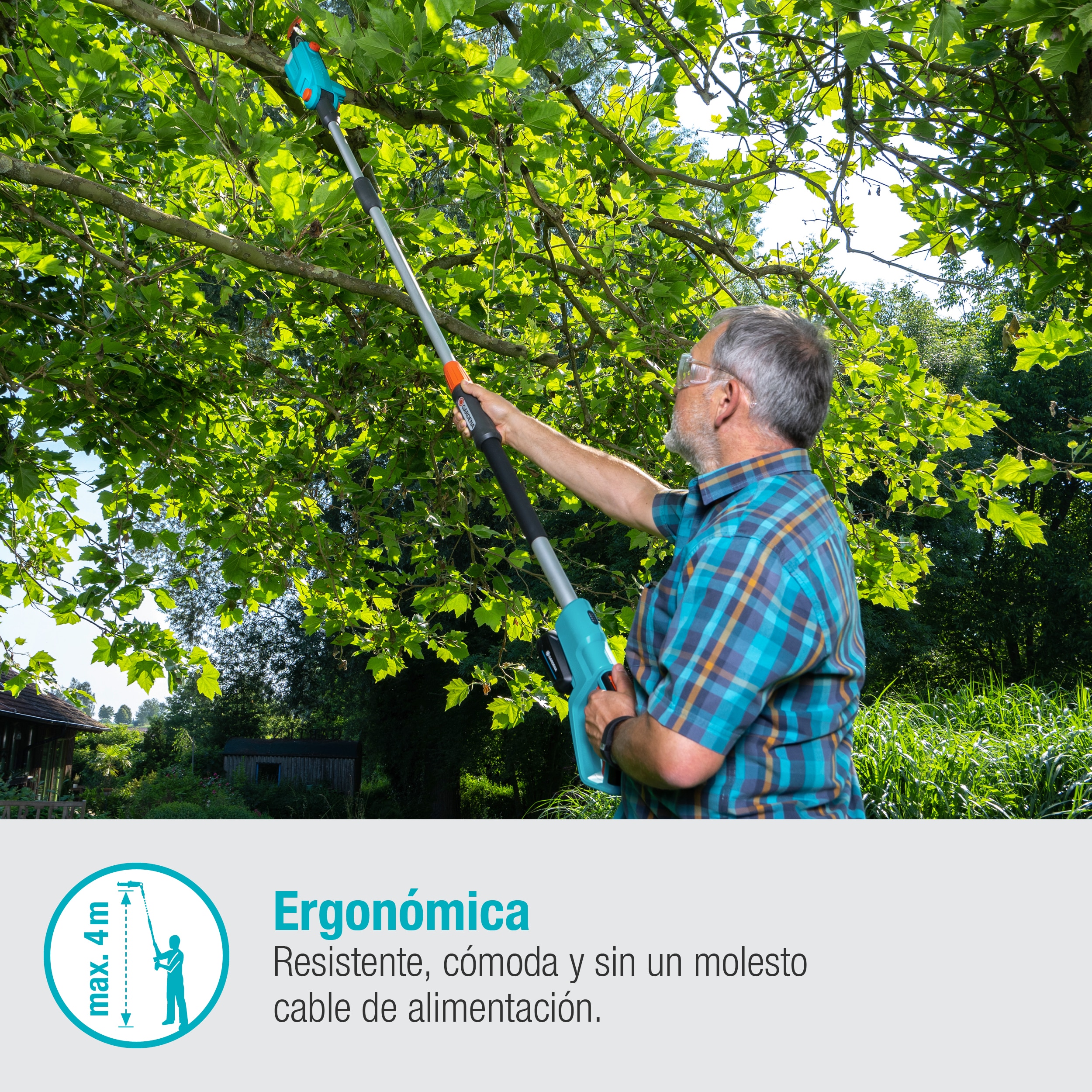 Cortarramas Telescópico a Batería 18 V TCS Power for All (8'' / 20 cm) Gris oscuro / Azul-3