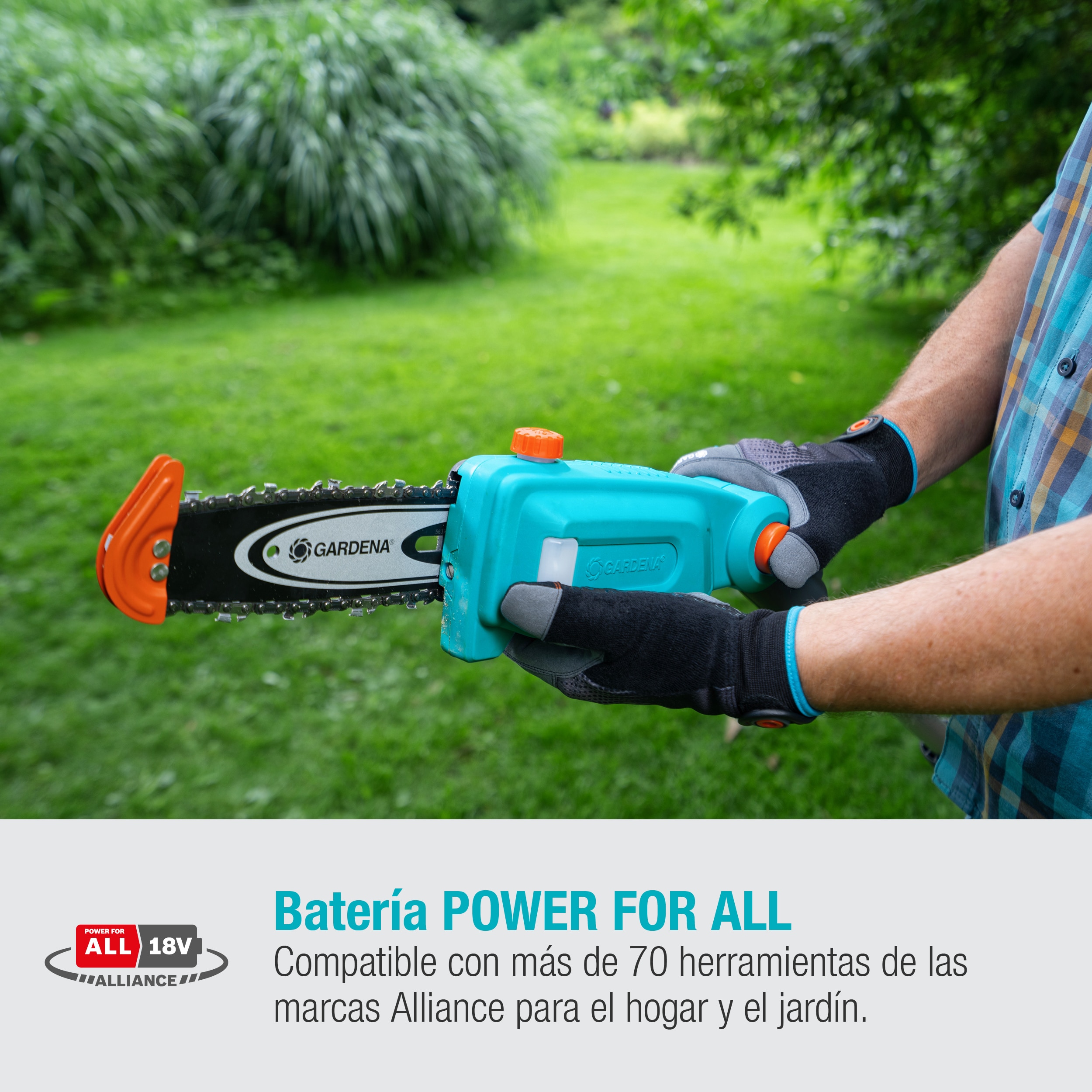 Cortarramas Telescópico a Batería 18 V TCS Power for All (8'' / 20 cm) Gris oscuro / Azul-4