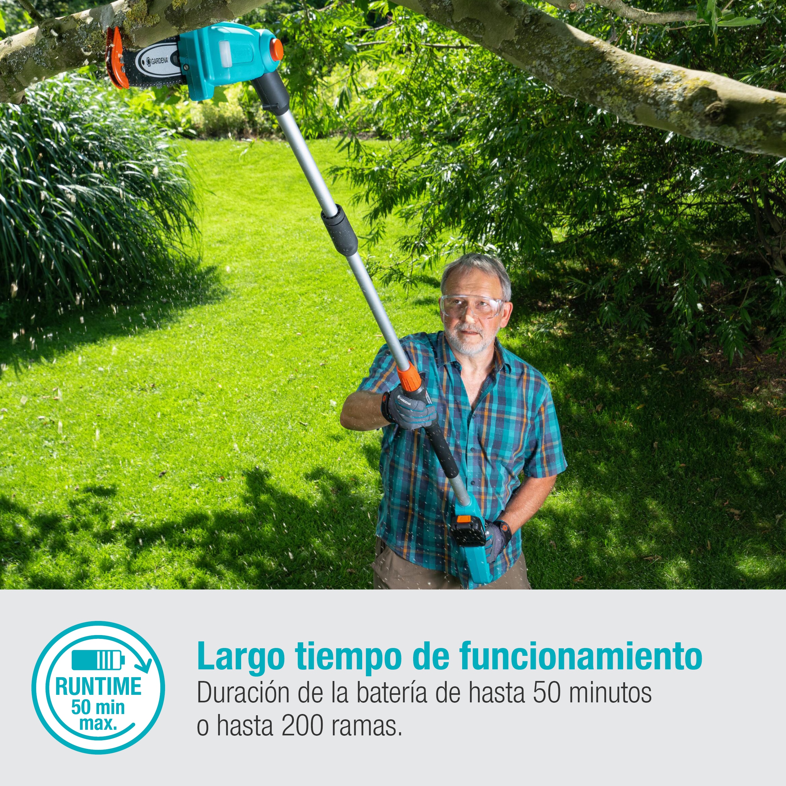 Cortarramas Telescópico a Batería 18 V TCS Power for All (8'' / 20 cm) Gris oscuro / Azul-6
