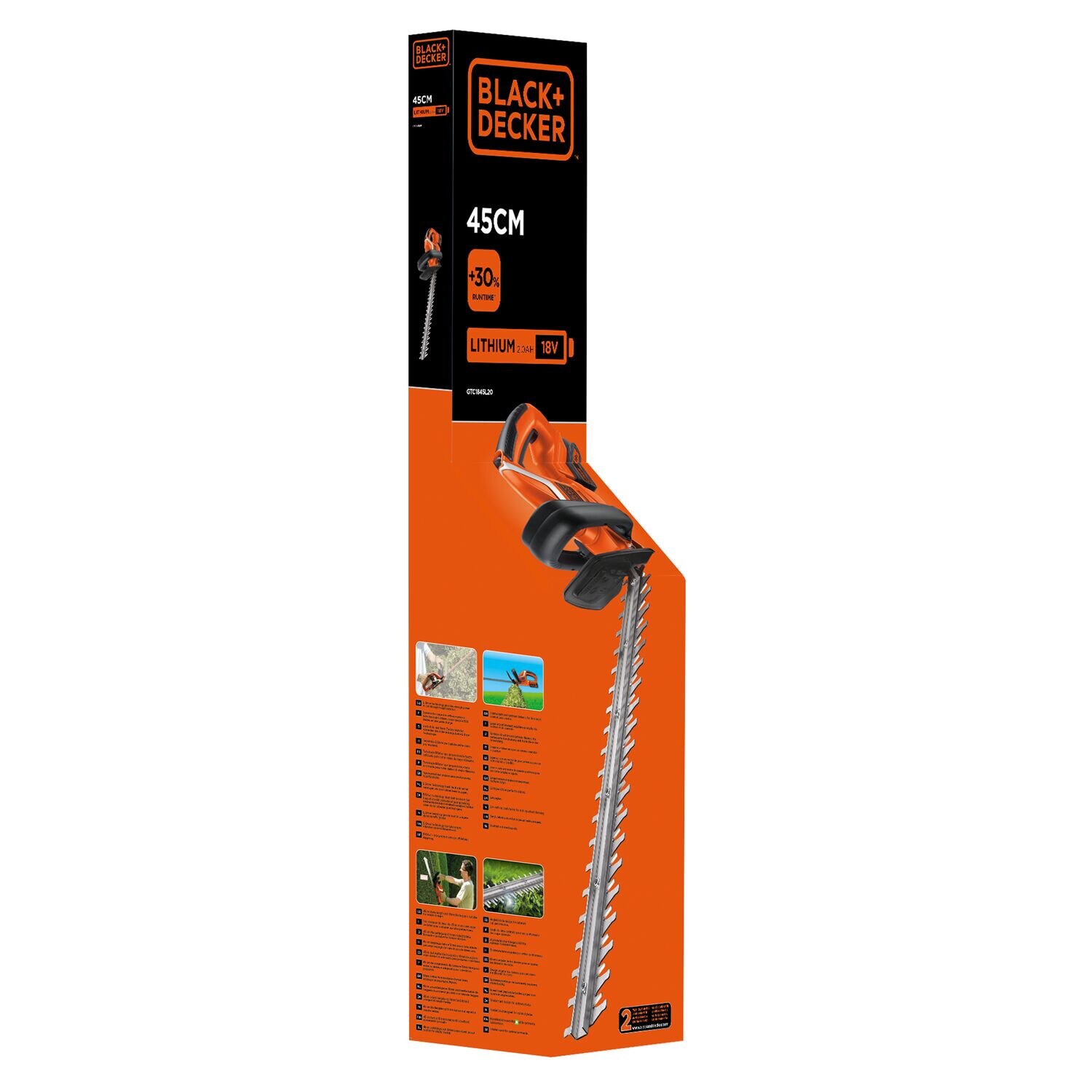 Corta-Sebes de Bateria 45 cm Laranja / Preto-4