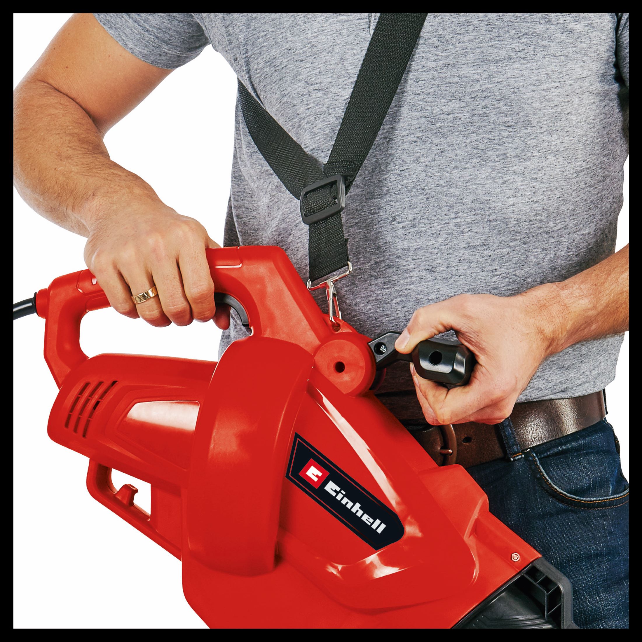 Aspirador soplador de jardín eléctrico 3000 W Rojo / Negro-5