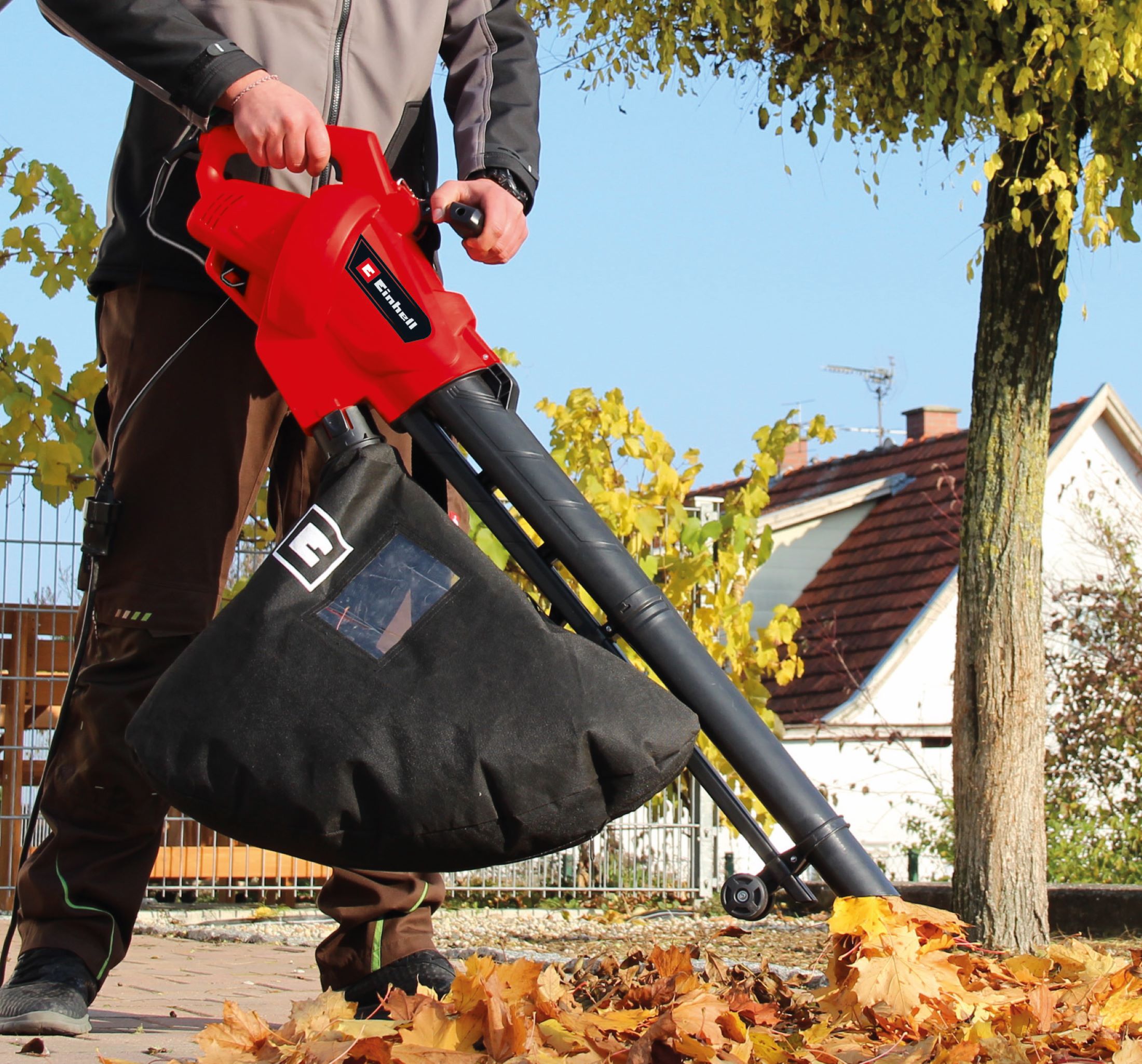 Aspirador soplador de jardín eléctrico 3000 W Rojo / Negro-12