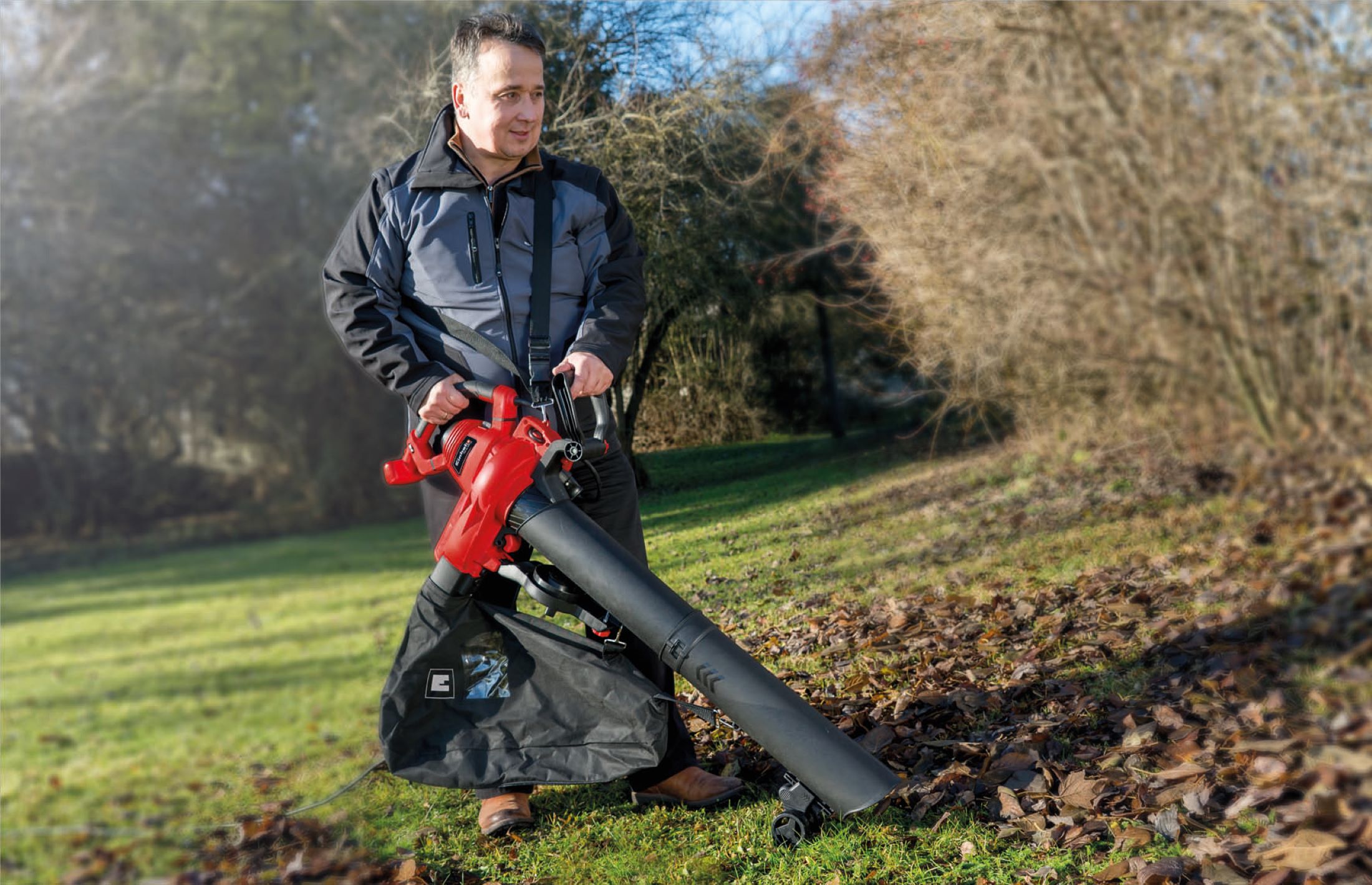 Aspirador soplador de jardín eléctrico 3000 W Rojo / Negro-14