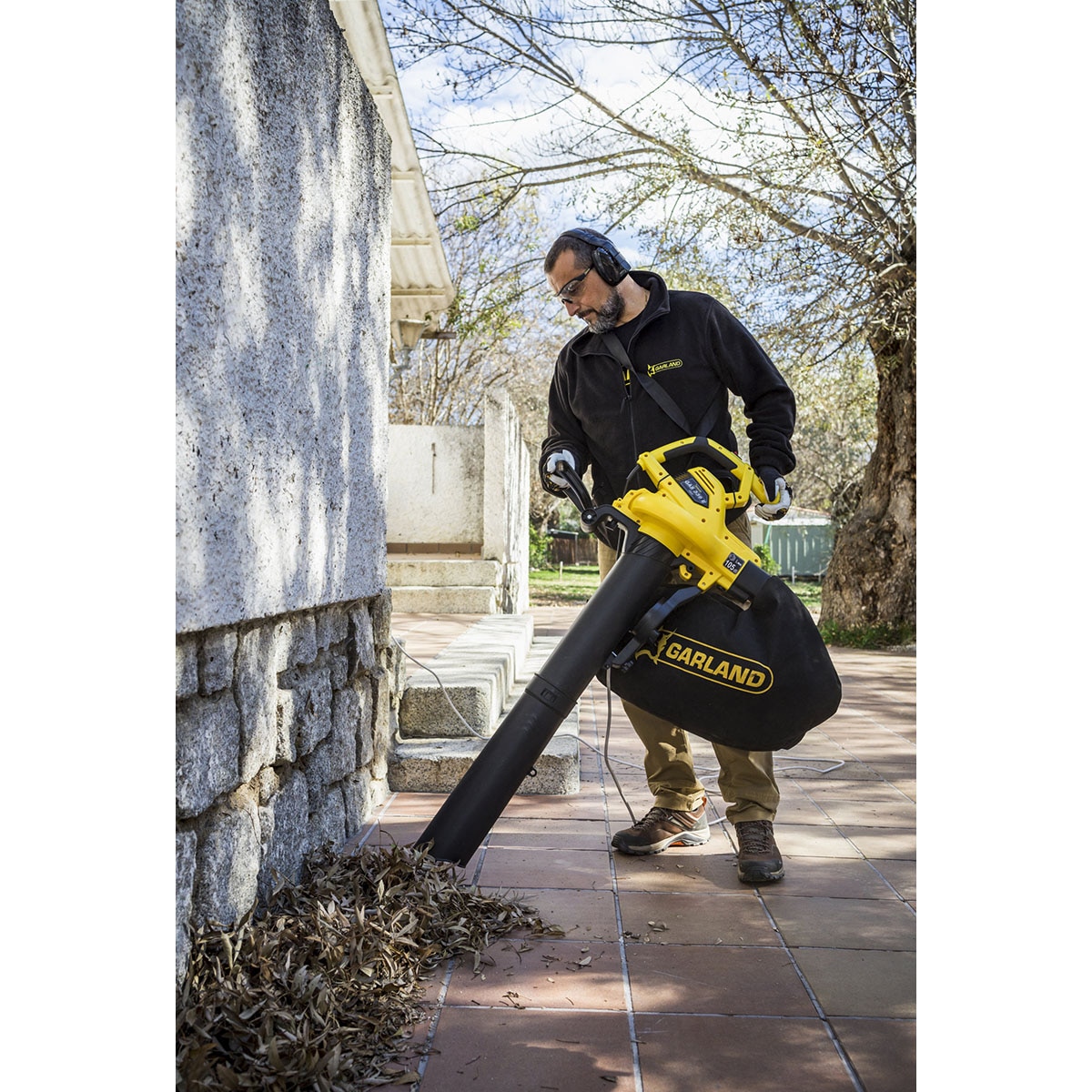 Aspirador Soplador Triturador Eléctrico con Recogedor GAS 339E-V18 Amarillo / Negro-3