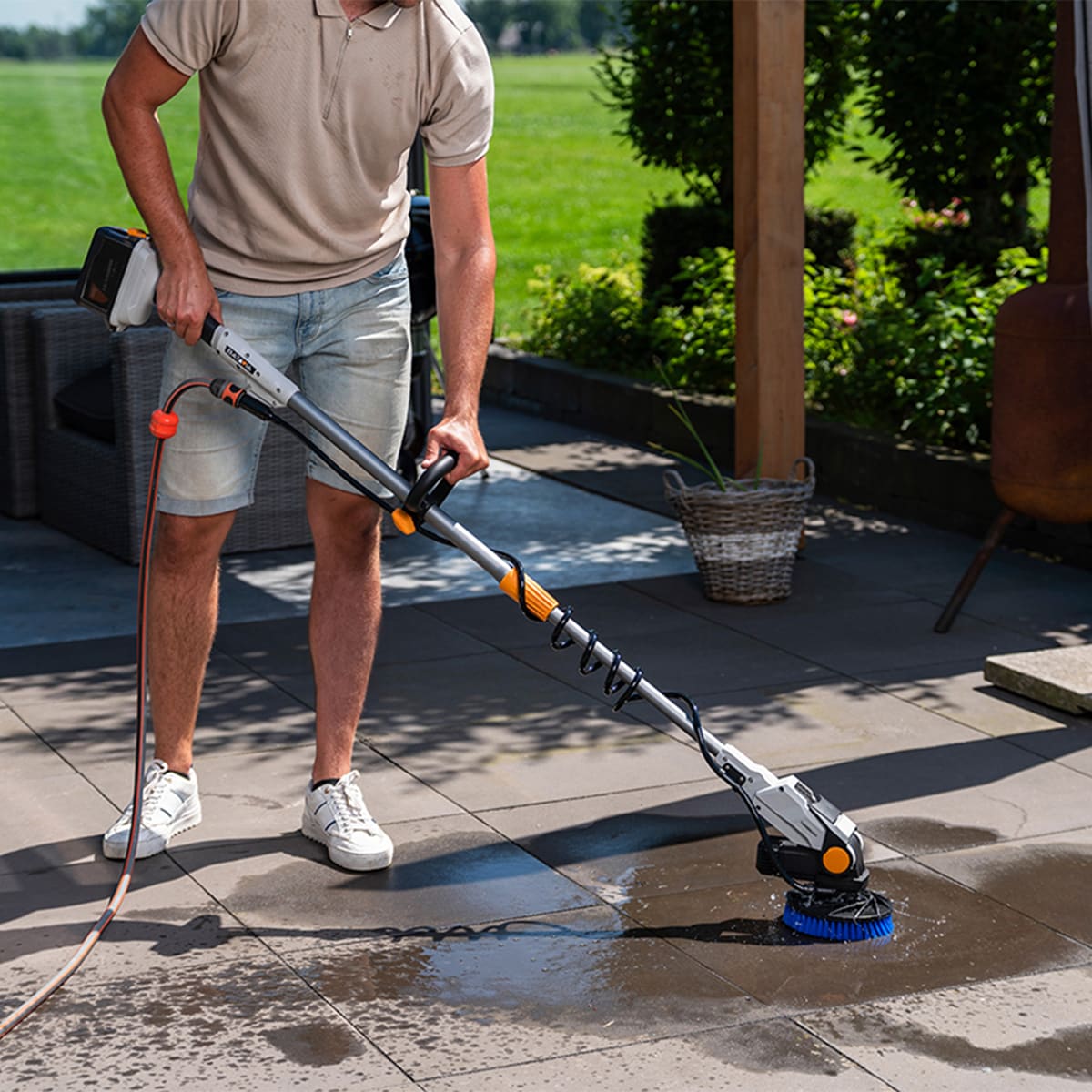 Cepillo limpieza TwinBrush Telescópico 18V Gris-9