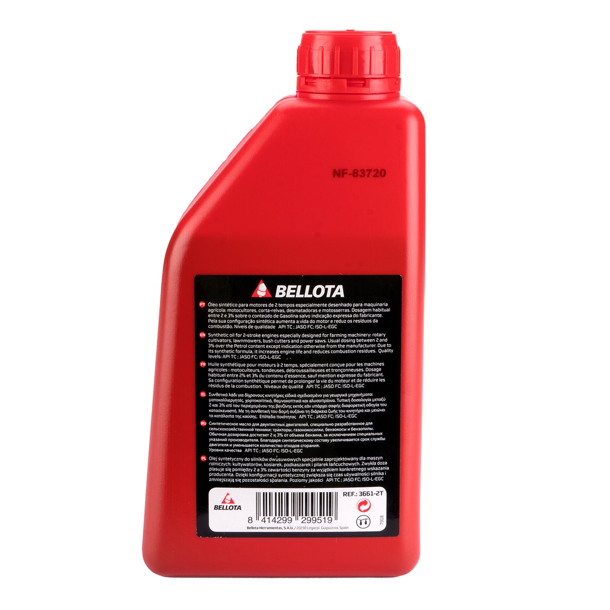 Lubricante sintético para motores Bellota 36612T de 2 tiempos Rojo-3