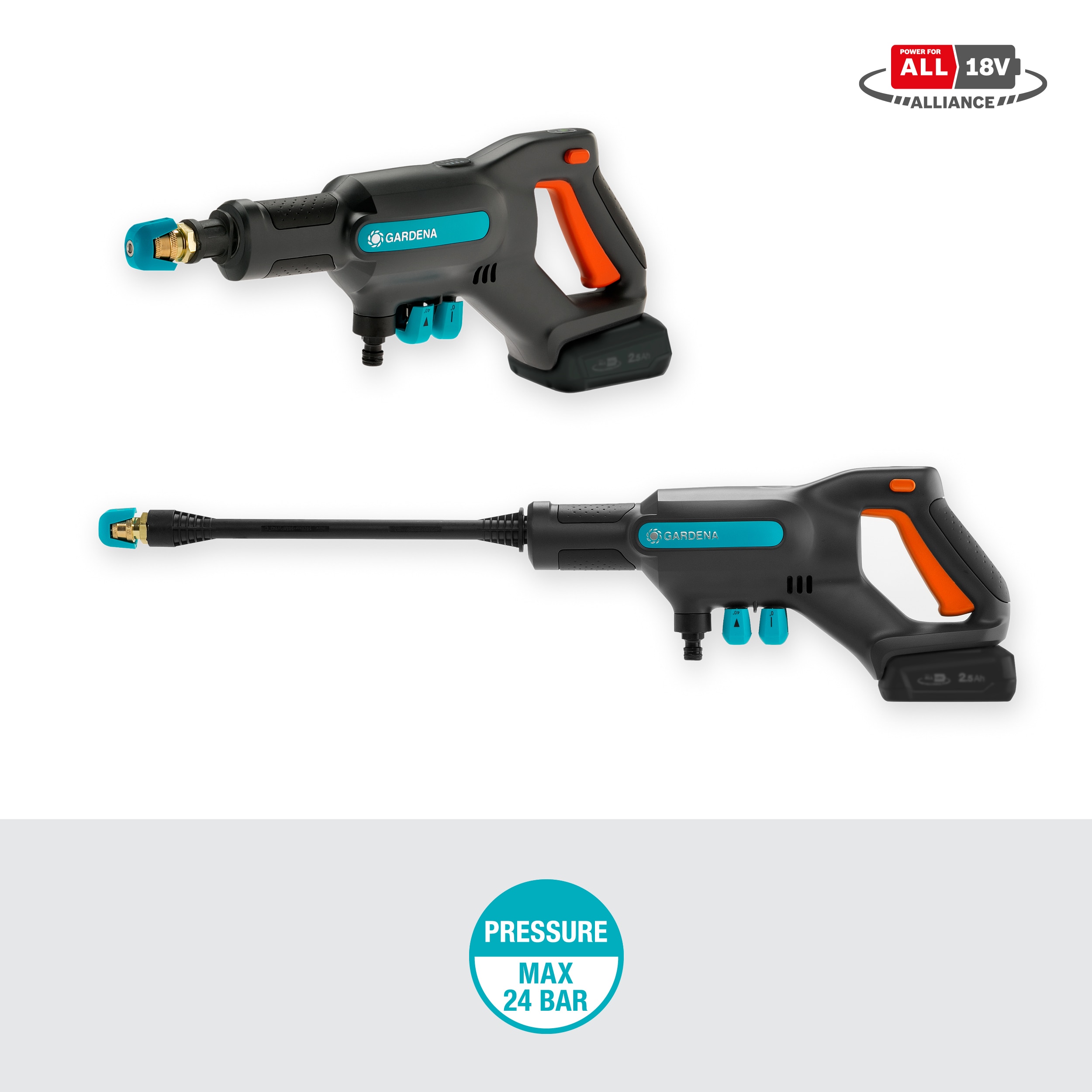 Hidrolimpiadora Alta Presión a batería AquaClean 124/8 V Power for All Gris / Azul-2