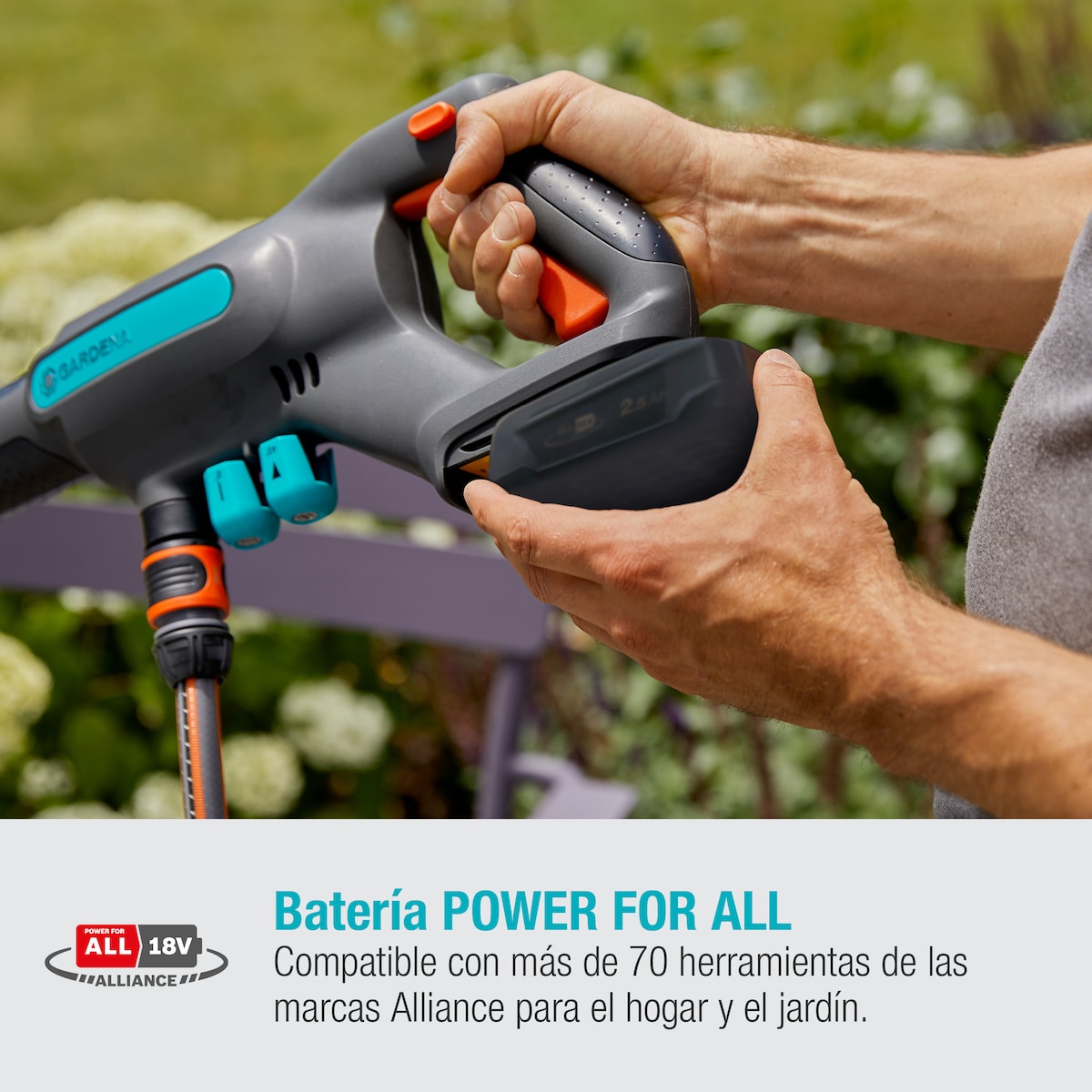 Hidrolimpiadora Alta Presión a batería AquaClean 124/8 V Power for All Gris / Azul-4