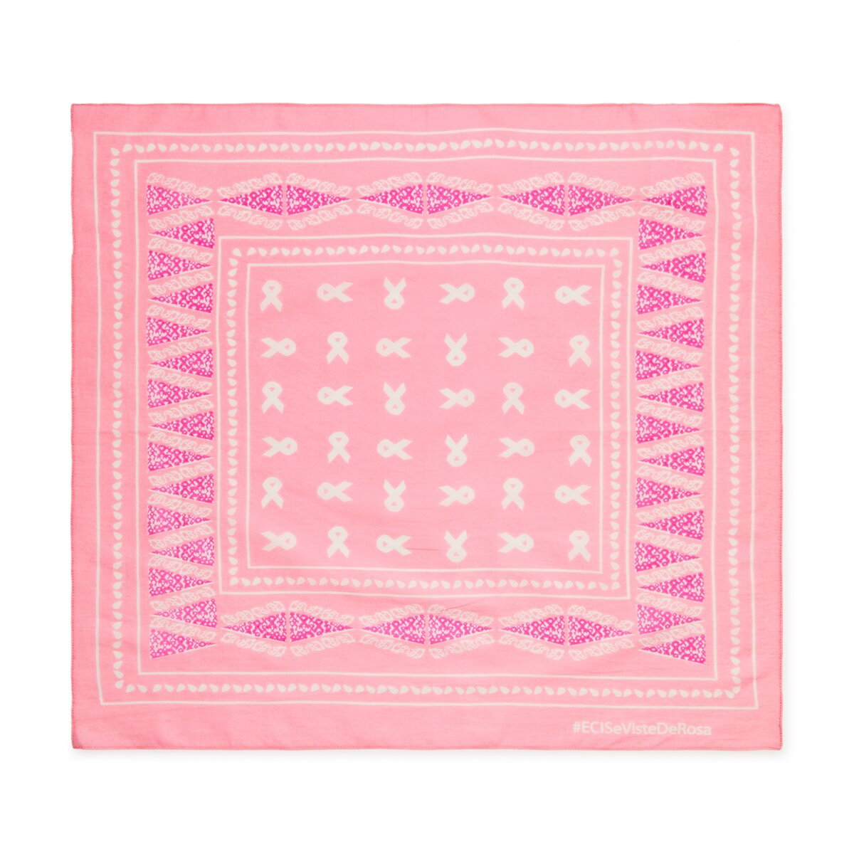 Pañuelo El Corte Inglés ECI Se Viste de Rosa Rosa / Blanco-1
