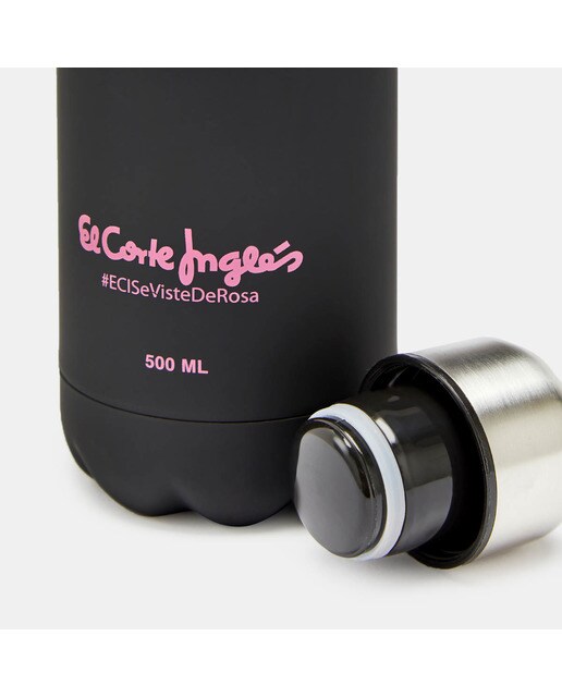 Botella termo El Corte Inglés ECI Se Viste de Rosa Negro-3