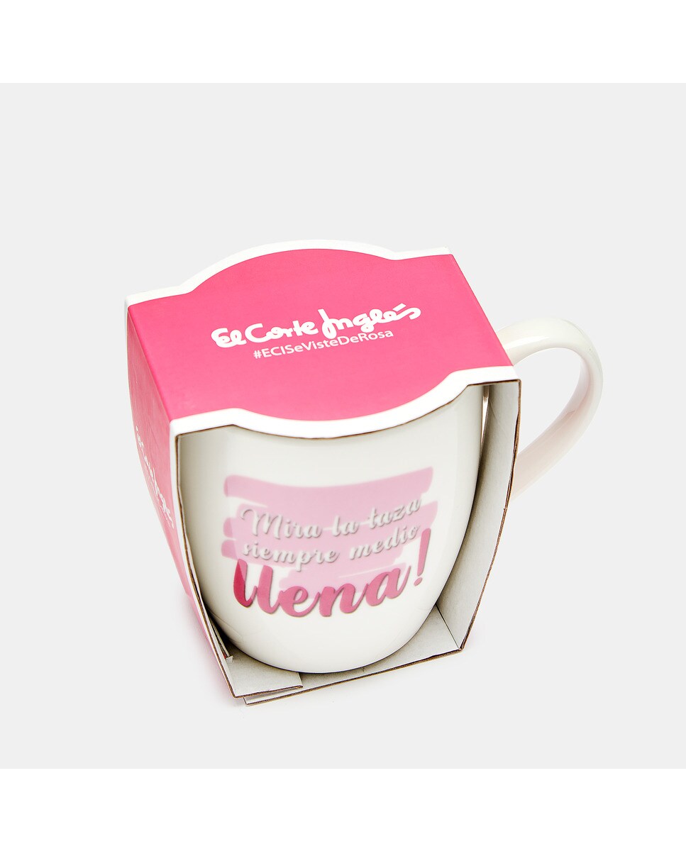 Taza mug El Corte Inglés ECI Se Viste de Rosa Blanco/Rosa-5