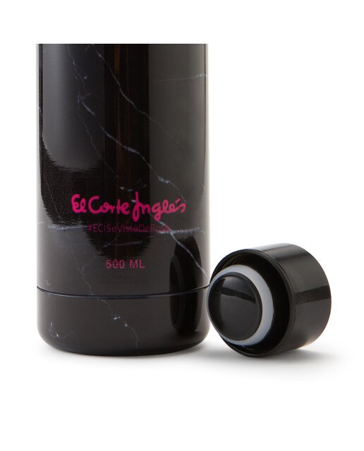 Botella termo El Corte Inglés ECI Se Viste de Rosa - Mármol Negro Mármol Negro-3