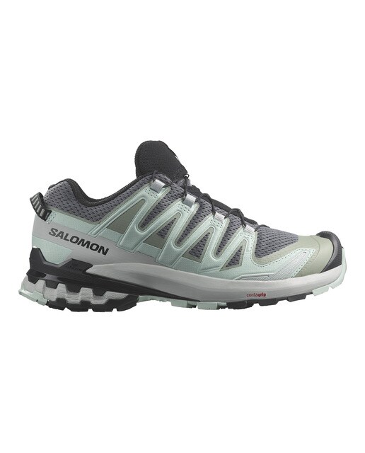 Zapatillas de trail running de mujer XA Pro 3D V9 W Salomon - Gris / Verde Gris / Verde-1